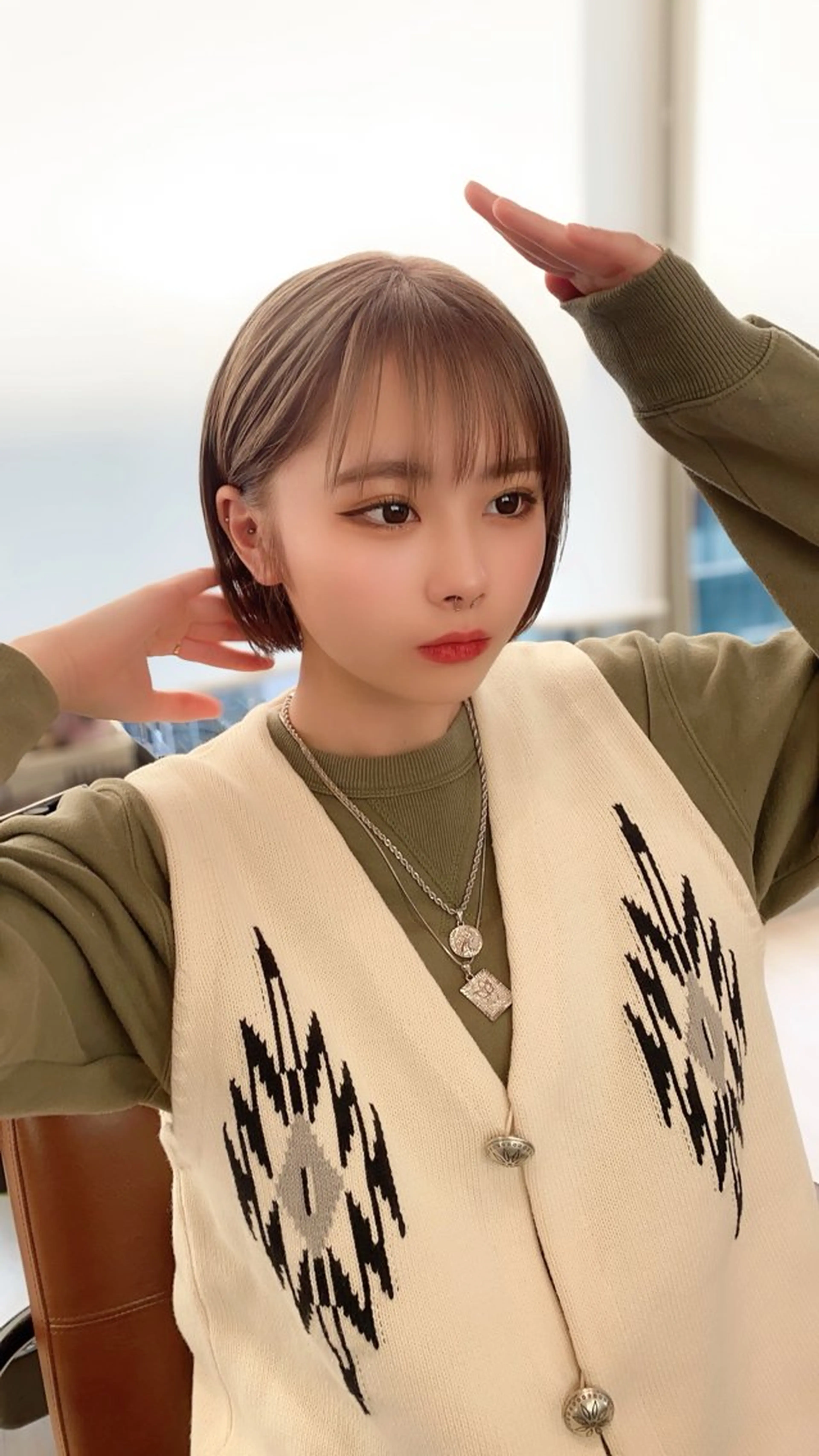 セミロング カラー カット ヘアカラー トリートメント 顔まわりの神様✨ 透明感カラー藤嶋秀幸のヘアスタイル