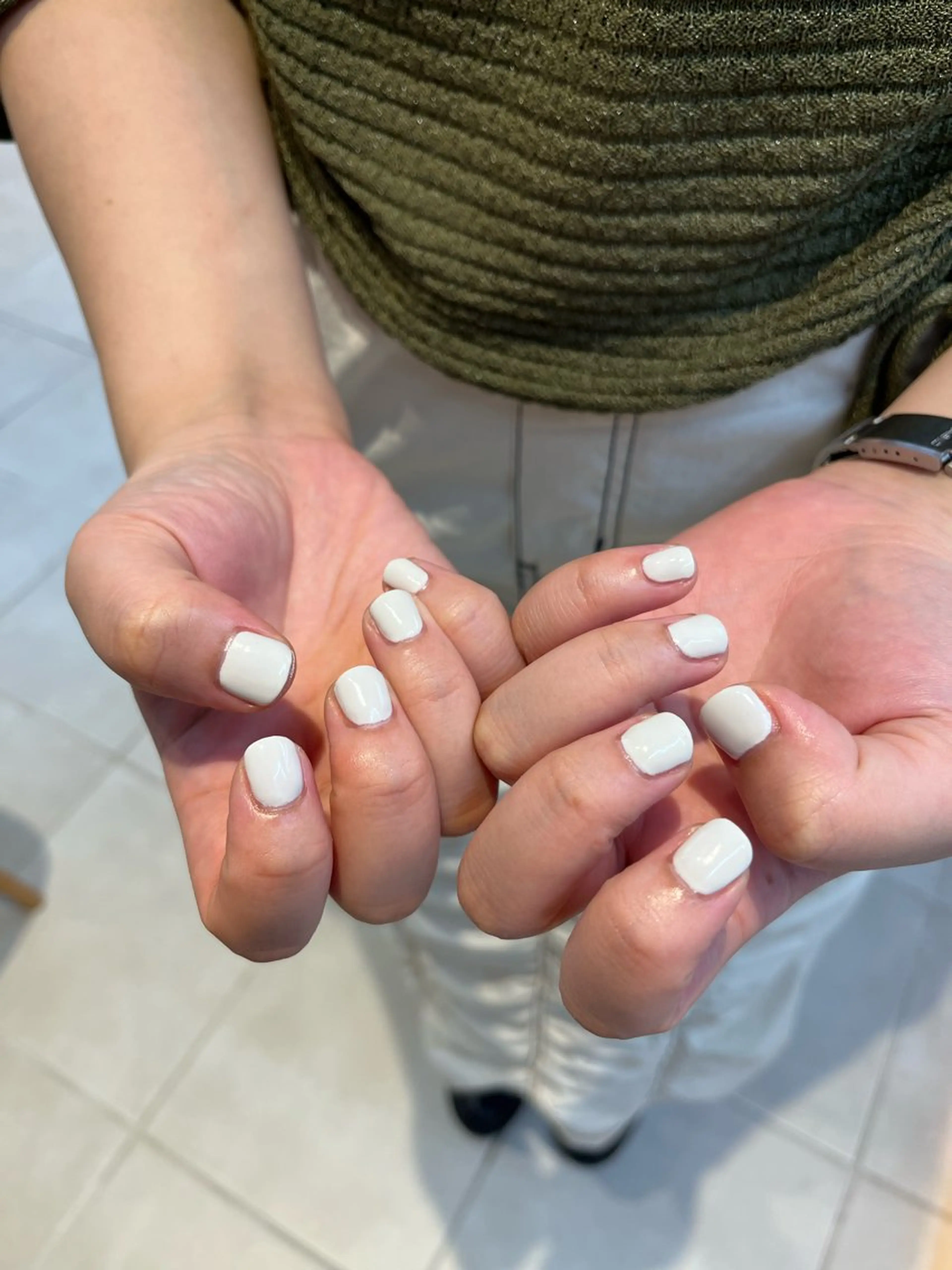 ネイル マットネイル ホワイト deg゜ renaのネイルデザイン