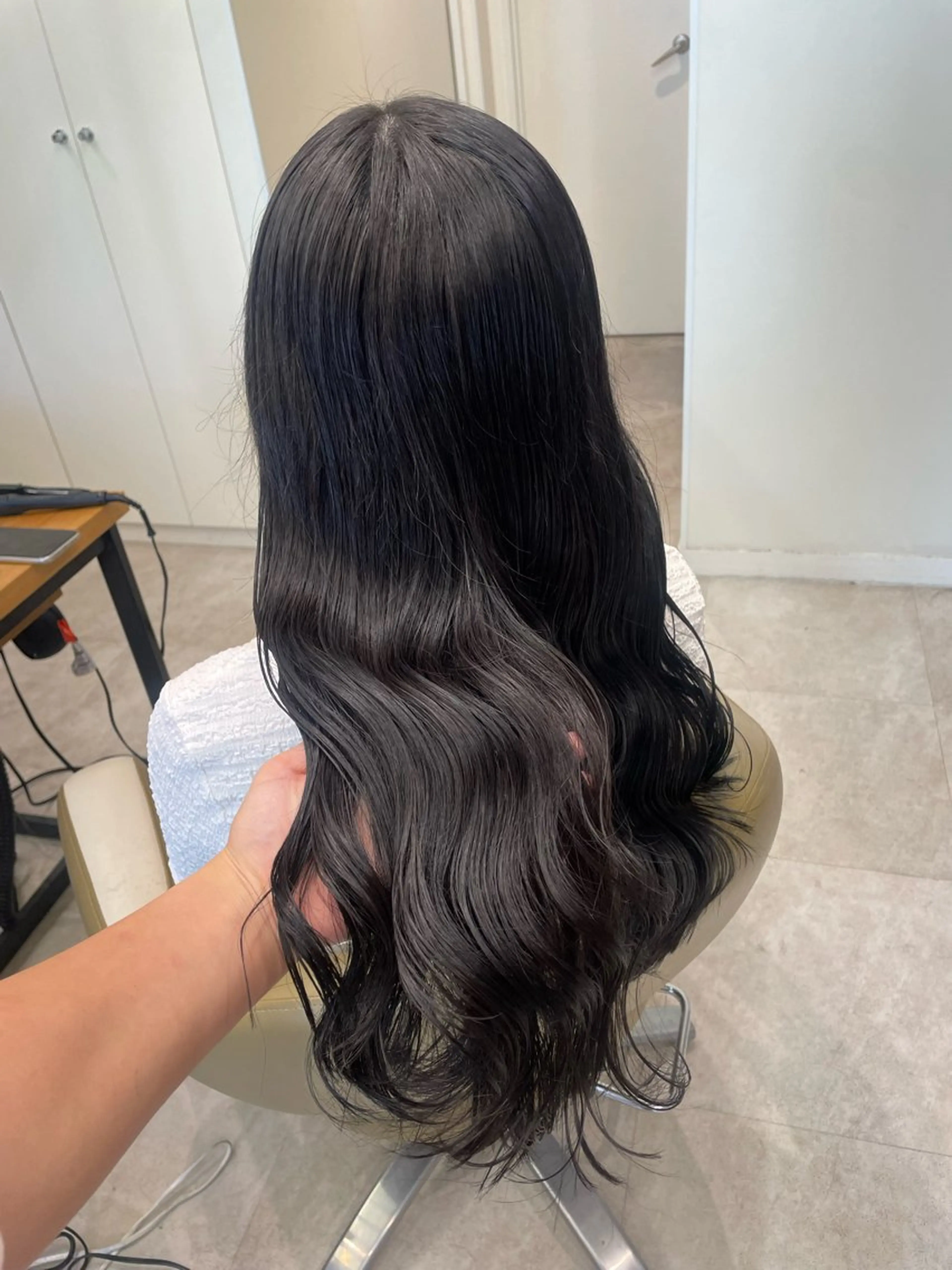 ロング カラー 透明感カラー グレージュ 髪質改善/暗髪カラー ヘアアレンジ/ｽﾐﾚのヘアスタイル