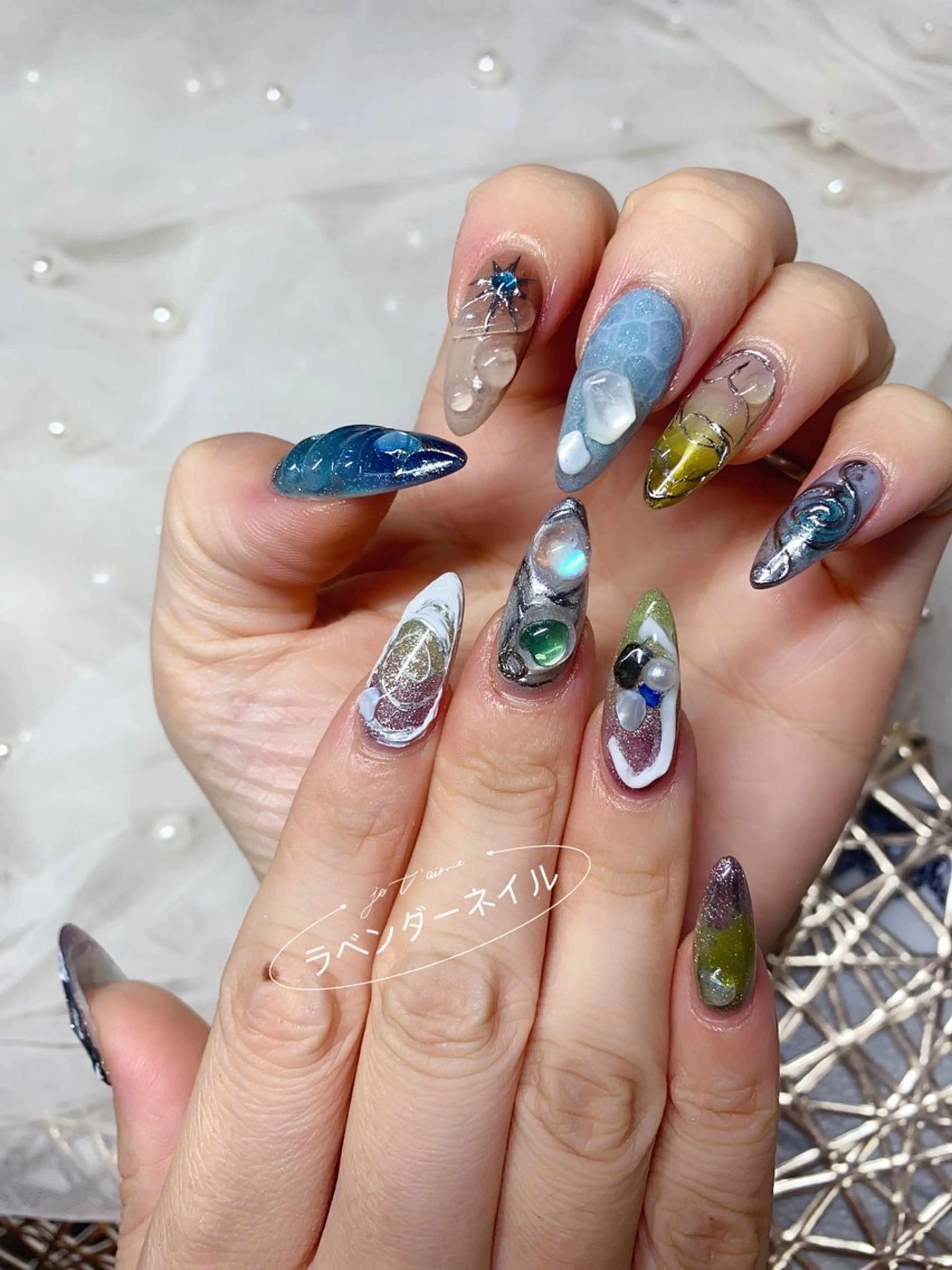 ネイル ハンドネイル ラベンダー💖日暮里 ルル💖ネイルのネイルデザイン