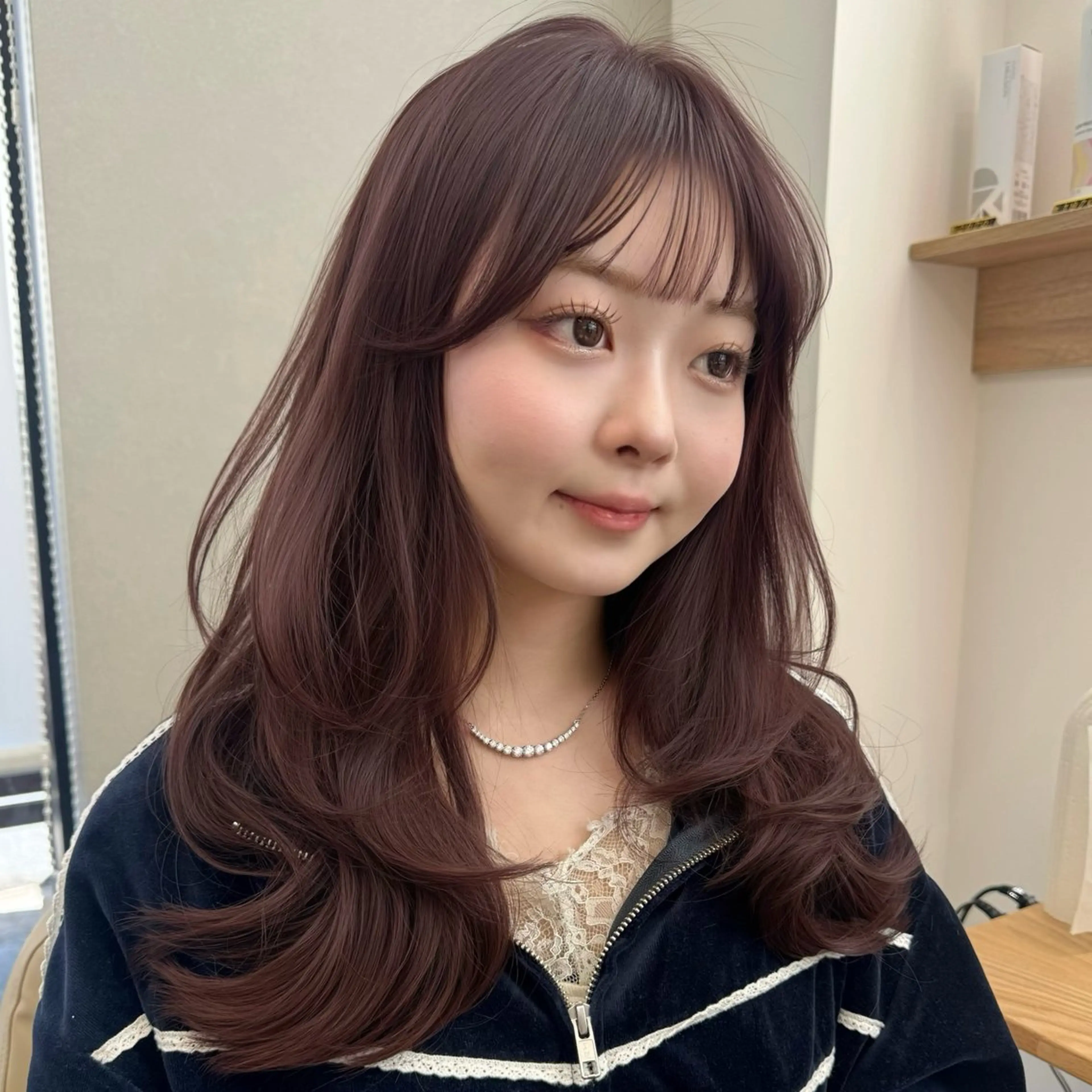 ロング ピンクラベンダー カット ヘアカラー トリートメント nonel.所属・透明感🍨レイヤー ヘアセット/miyuのヘアスタイル