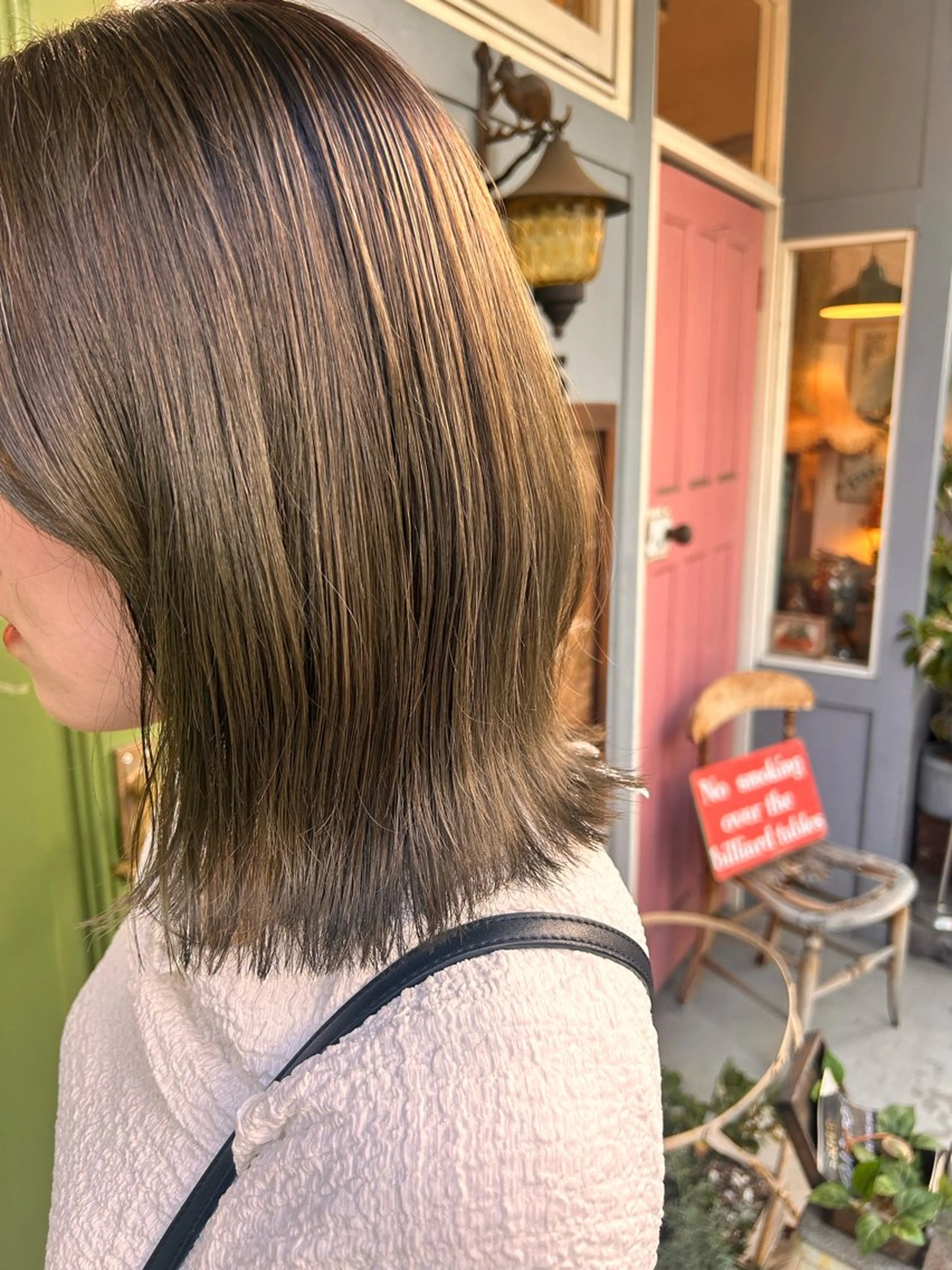 ミディアム カラー グレージュ オリーブグレージュ オリーブグレー ヘアカラー 清水千優/パーマ/透 明感カラー/メンズのヘアスタイル