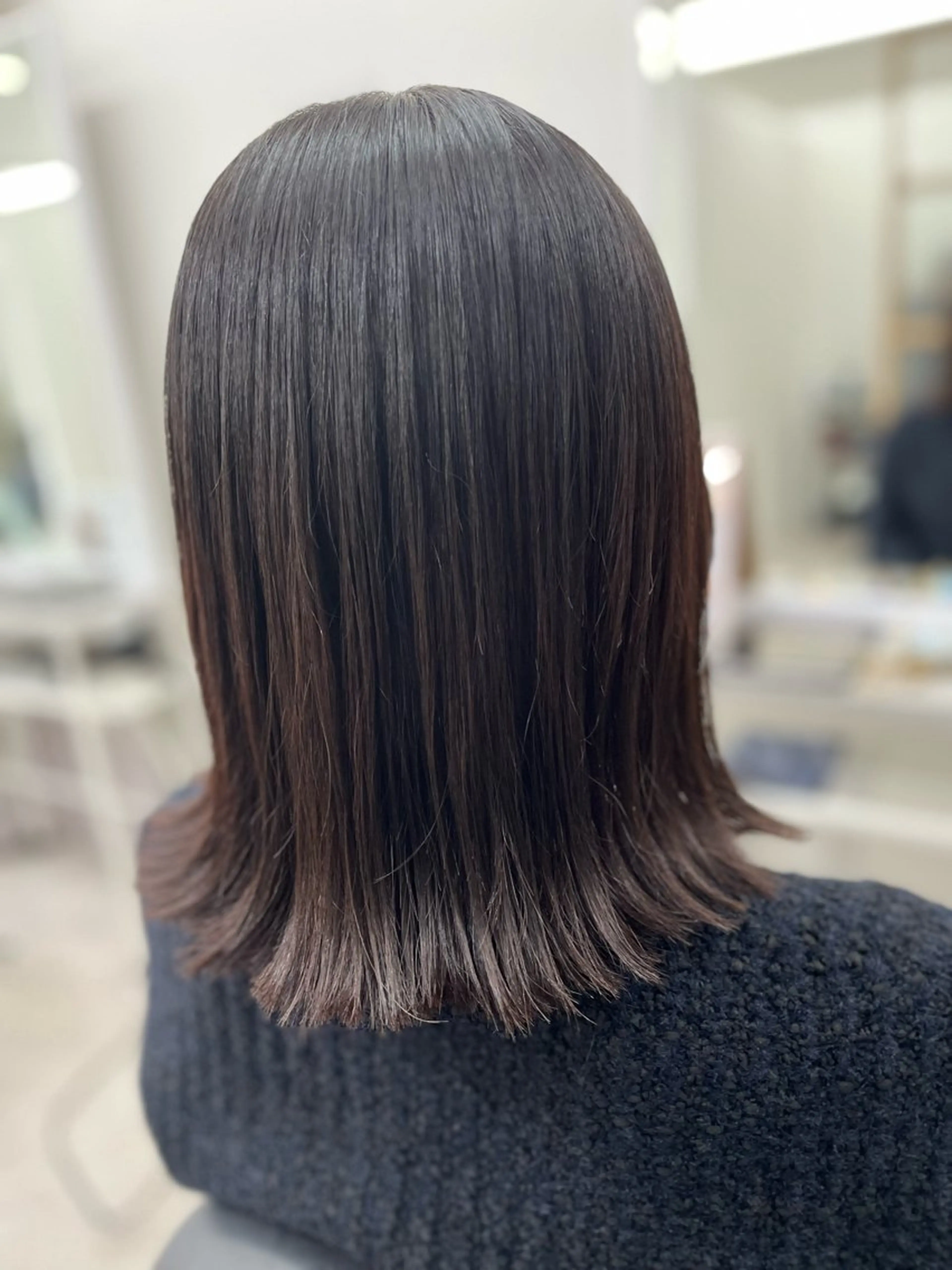 ミディアム カラー 切りっぱなしボブ ボブ カット トリートメント 🫧ぷる艶カラー🫧 Yuubi🦩のヘアスタイル