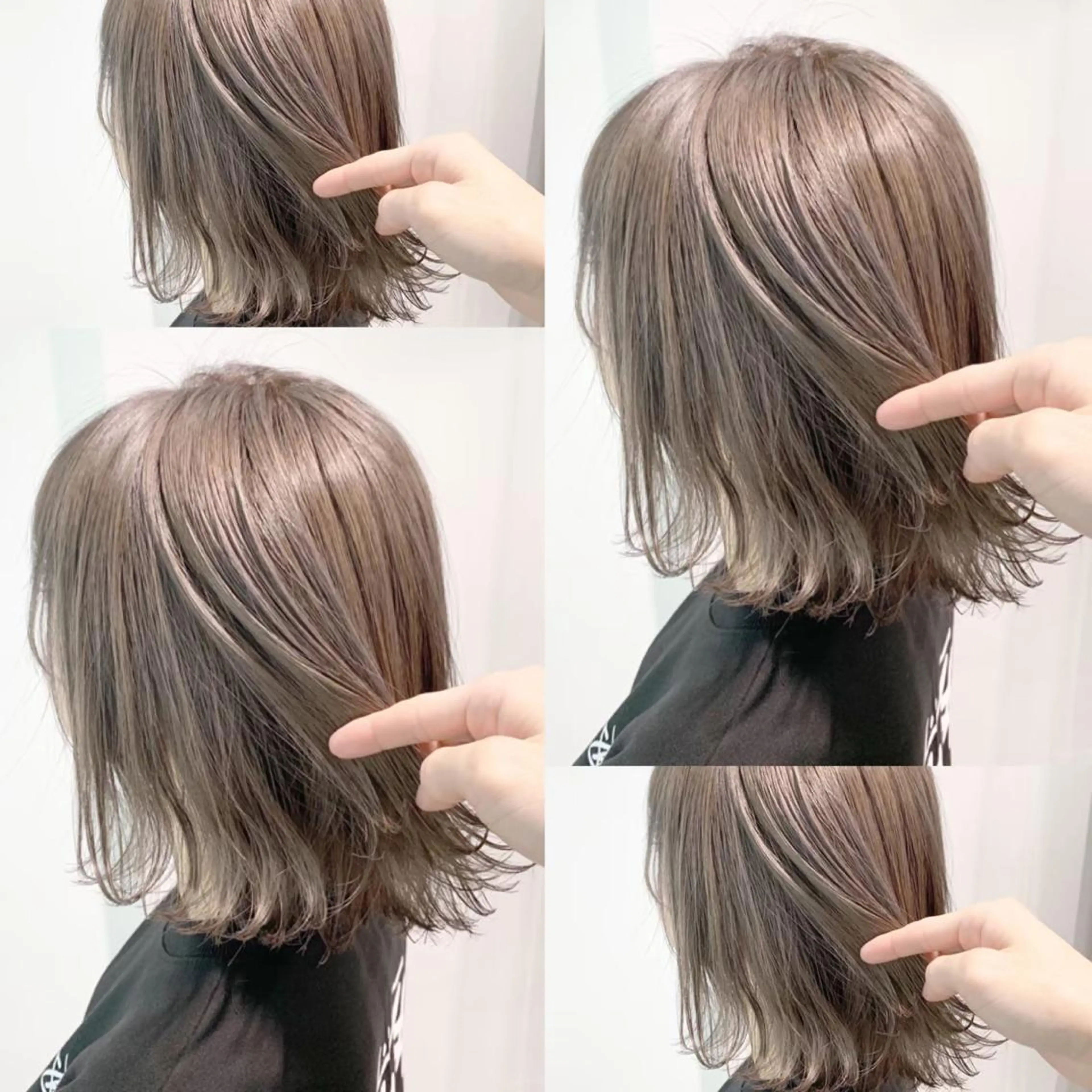 ミディアム ヘアカラー トリートメント ヘッドスパ 透明感♡グレージュ ♡ミルクティー♡のヘアスタイル