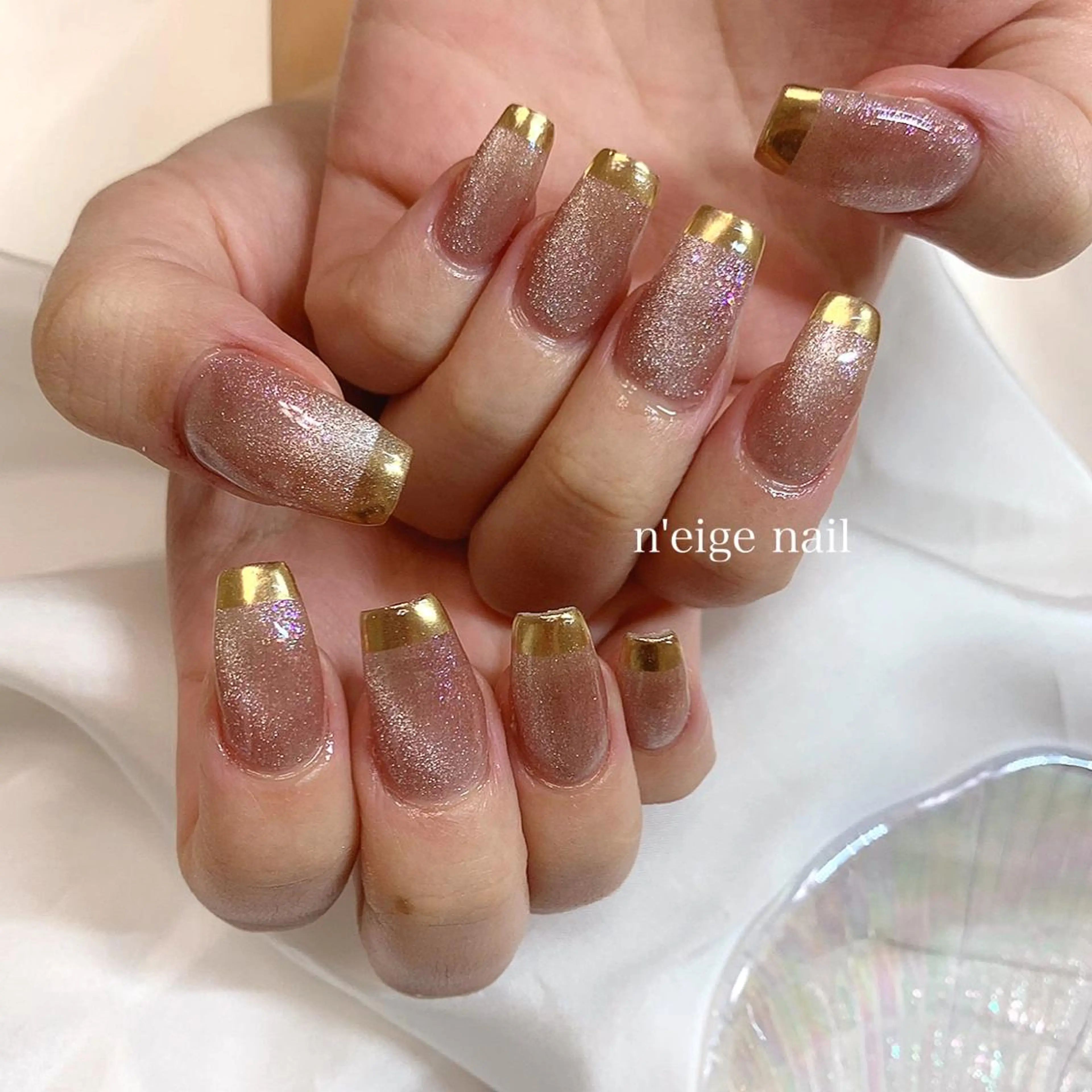 ネイル キラキラネイル 韓国ネイル ラメ(グリッター) ニュアンスネイル 冬ネイル n'eige nail所属・大谷 綾香のネイルデザイン