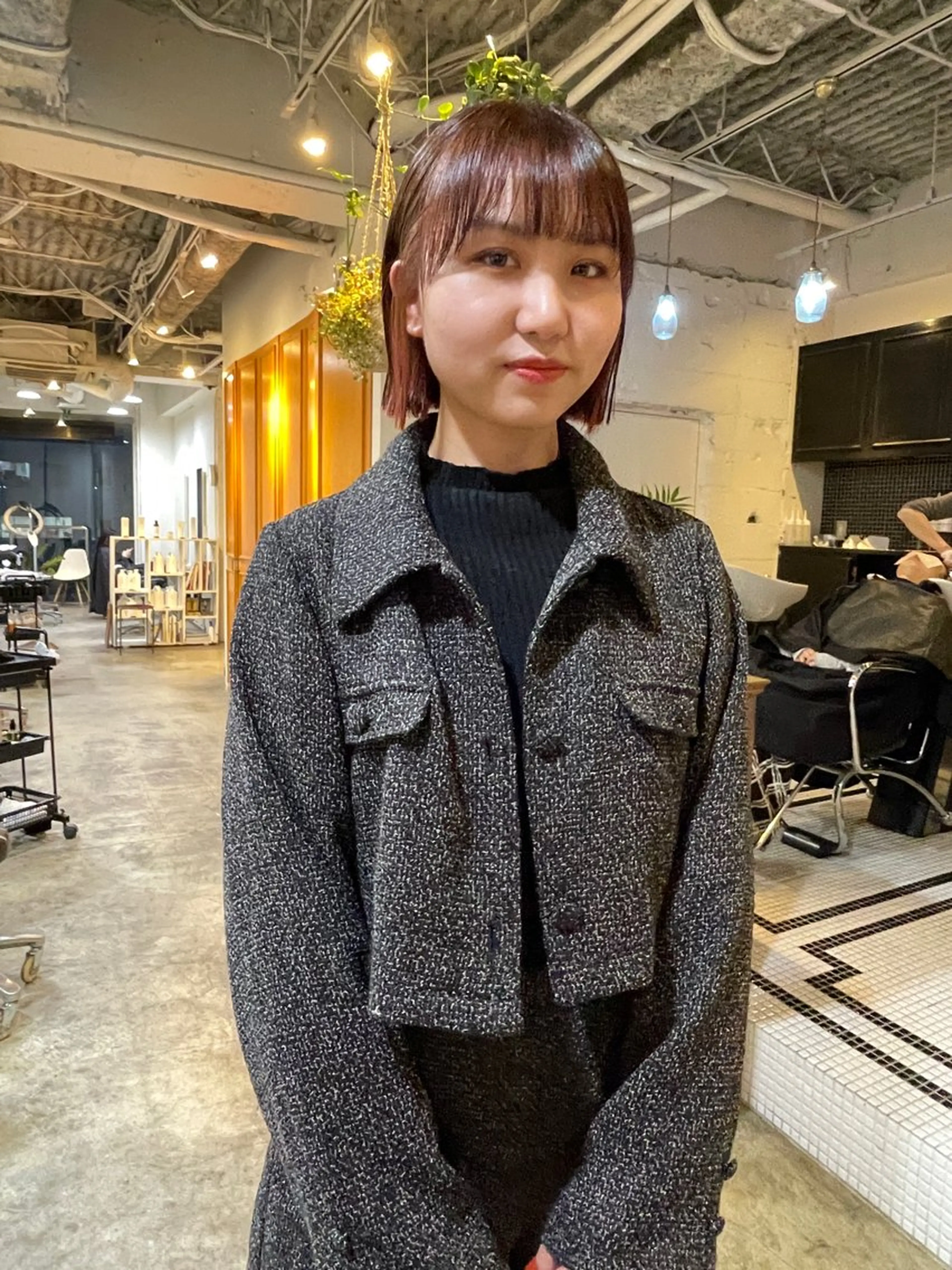 ミディアム カラー ボブ レイヤー／似合わせ TAKUYAのヘアスタイル