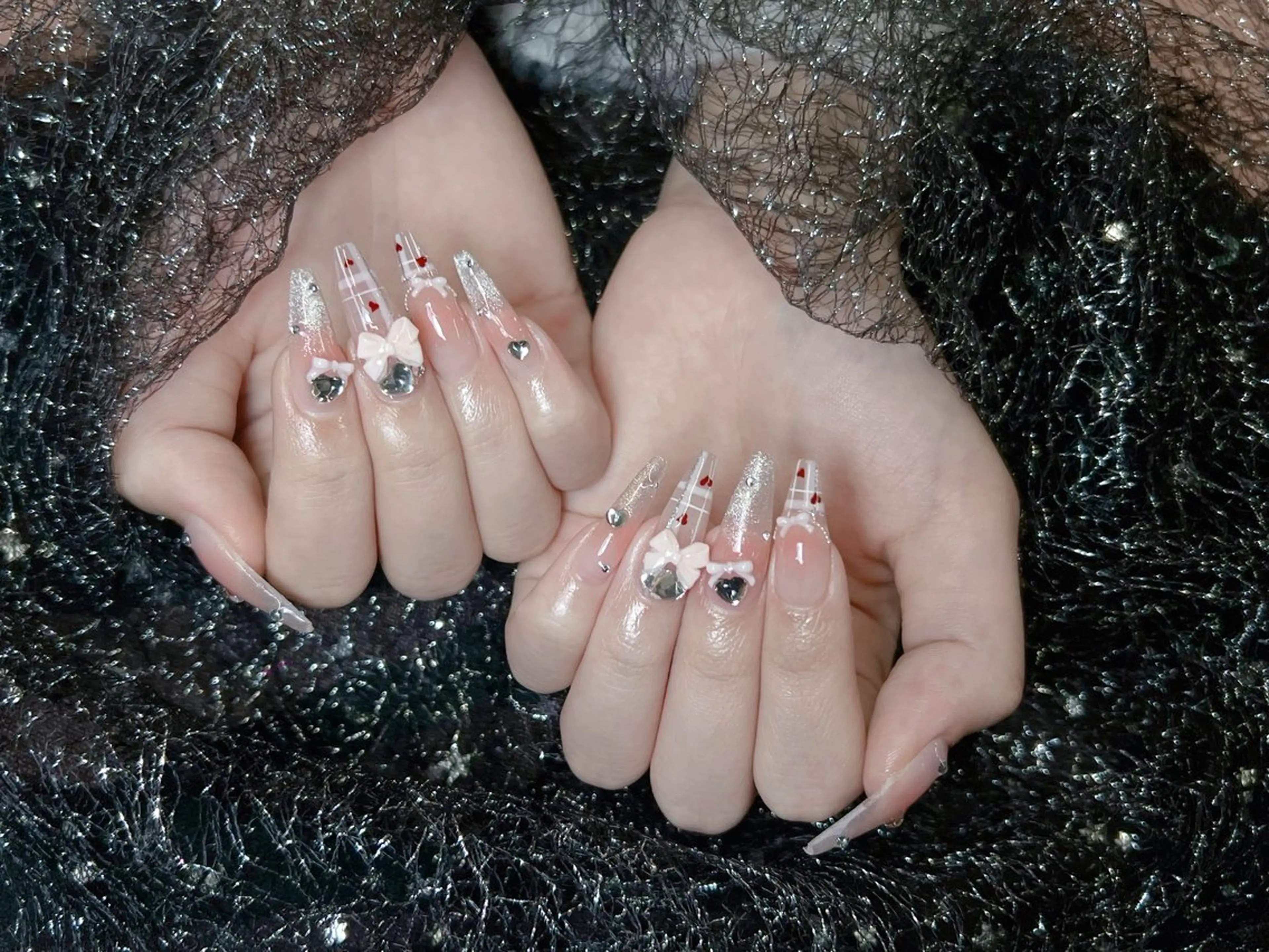 ネイル 成人式 フラッシュネイル フレンチネイル ジェルネイル グラデーション Lya  Nail Yumi❤️のネイルデザイン