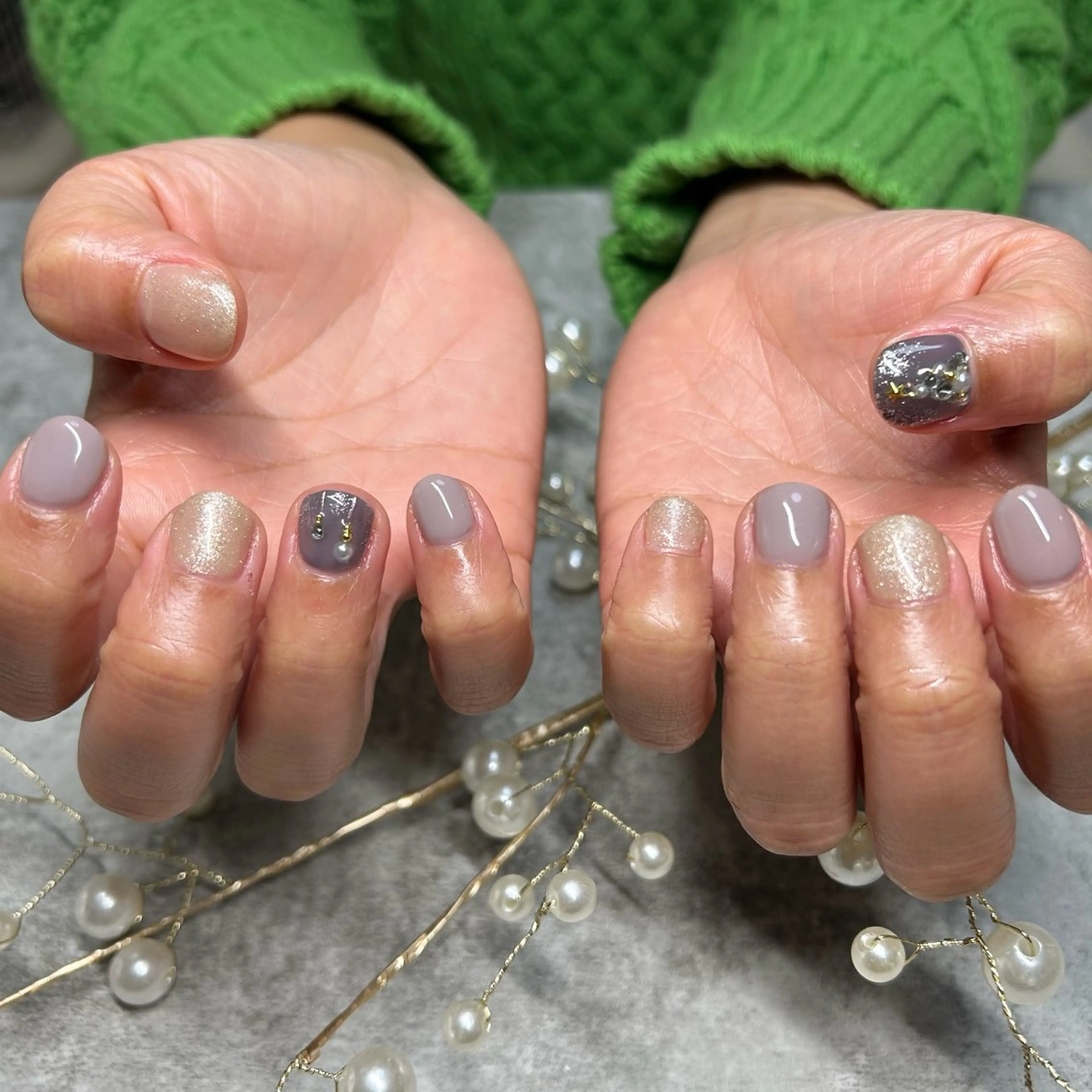 ネイル アートネイル グラデーション ワンカラーネイル ten nail salon　かえでのネイルデザイン