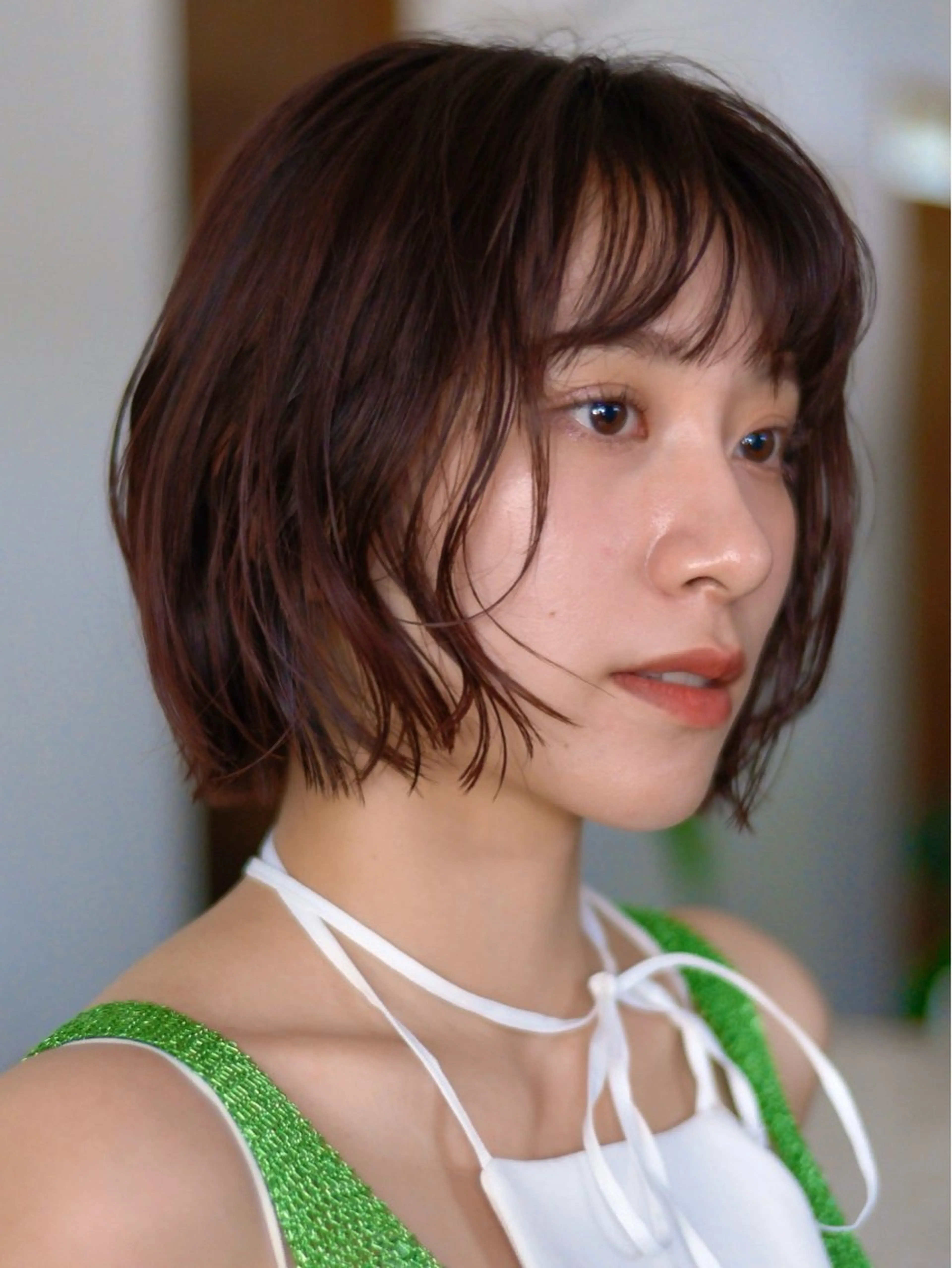 ショート カラー パーマ 切りっぱなしボブ レッドカラー ボブ カット ヘアカラー トリートメント CIEN所属・ayano🫧 《CIEN》のヘアスタイル