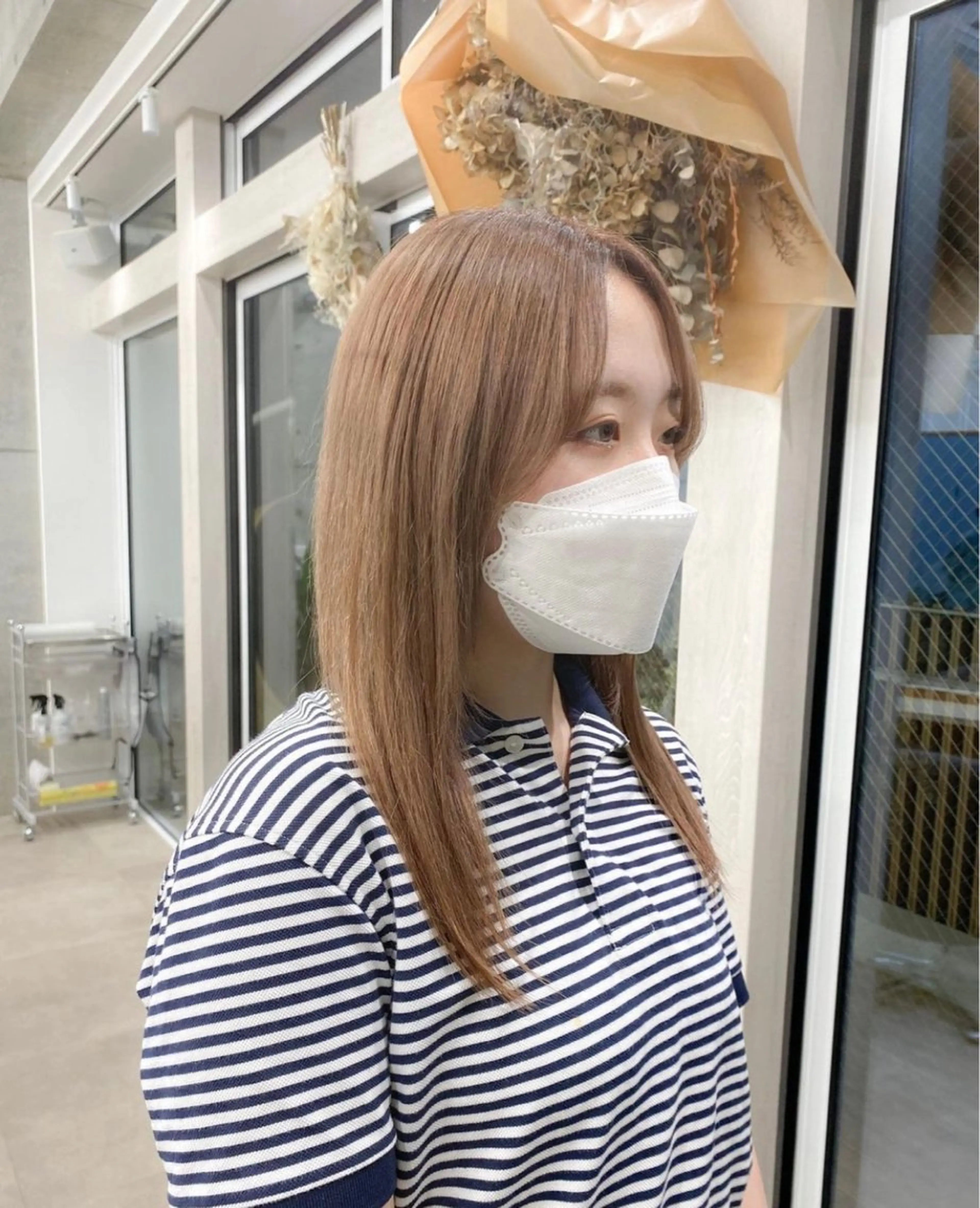 ミディアム カラー ベージュカラー ミルクティーベージュ ヘアカラー トリートメント 🌱ブリーチ・透明感 カラー/mapi🦭のヘアスタイル