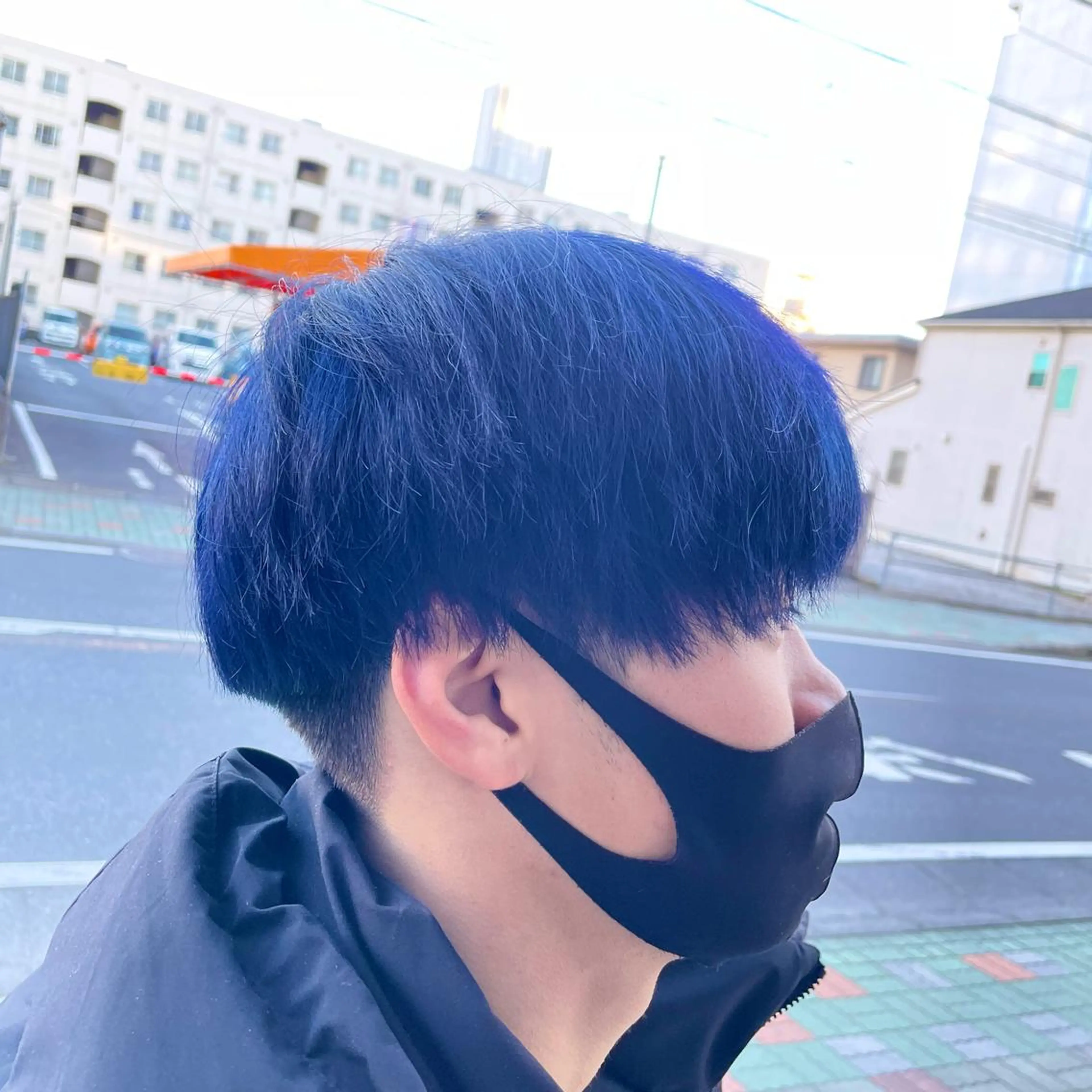 カラー メンズ メンズブリーチ ブリーチ ブルーカラー メンズ特化/パーマ/ ブリーチ/福島 千颯のヘアスタイル