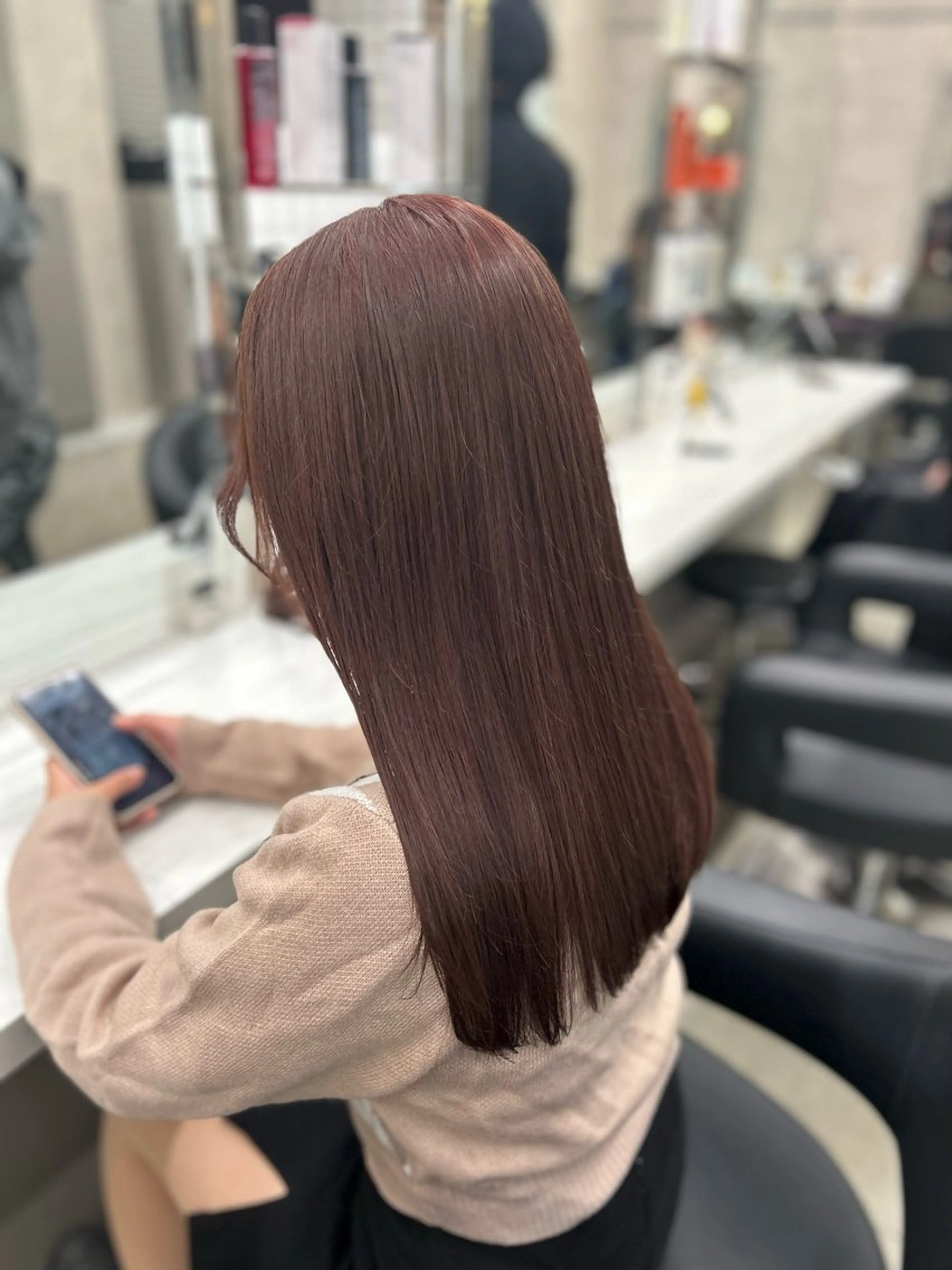 ロング カラー パーマ ヘアアレンジ メンズ キッズ ブリーチなしカラー/ ブラウン/レイヤーのヘアスタイル