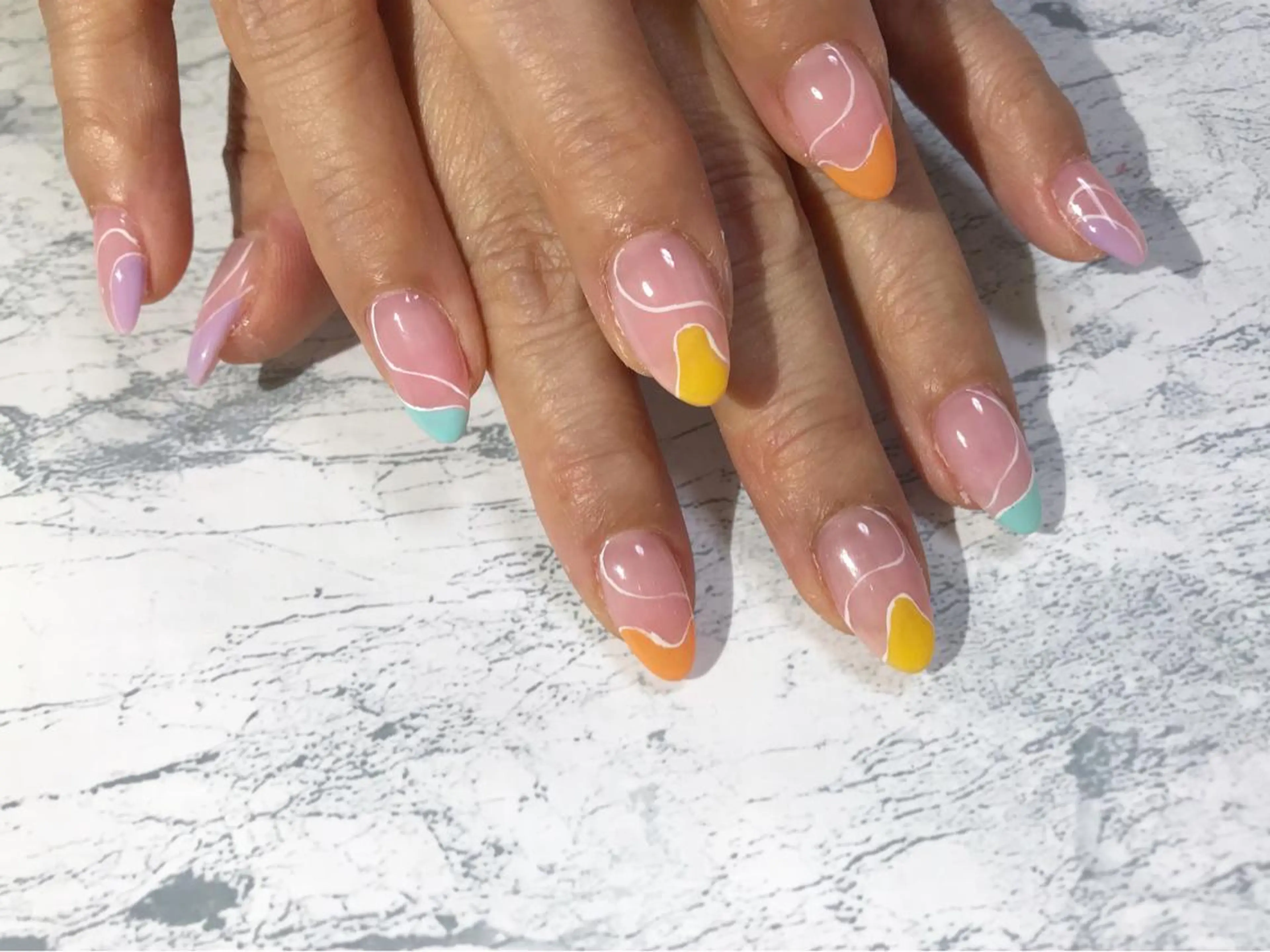 ネイル フットネイル フレンチネイル ニュアンスネイル シンプルネイル 春ネイル ネイル フフラ所属・nail fufla ♡yamane♡のネイルデザイン