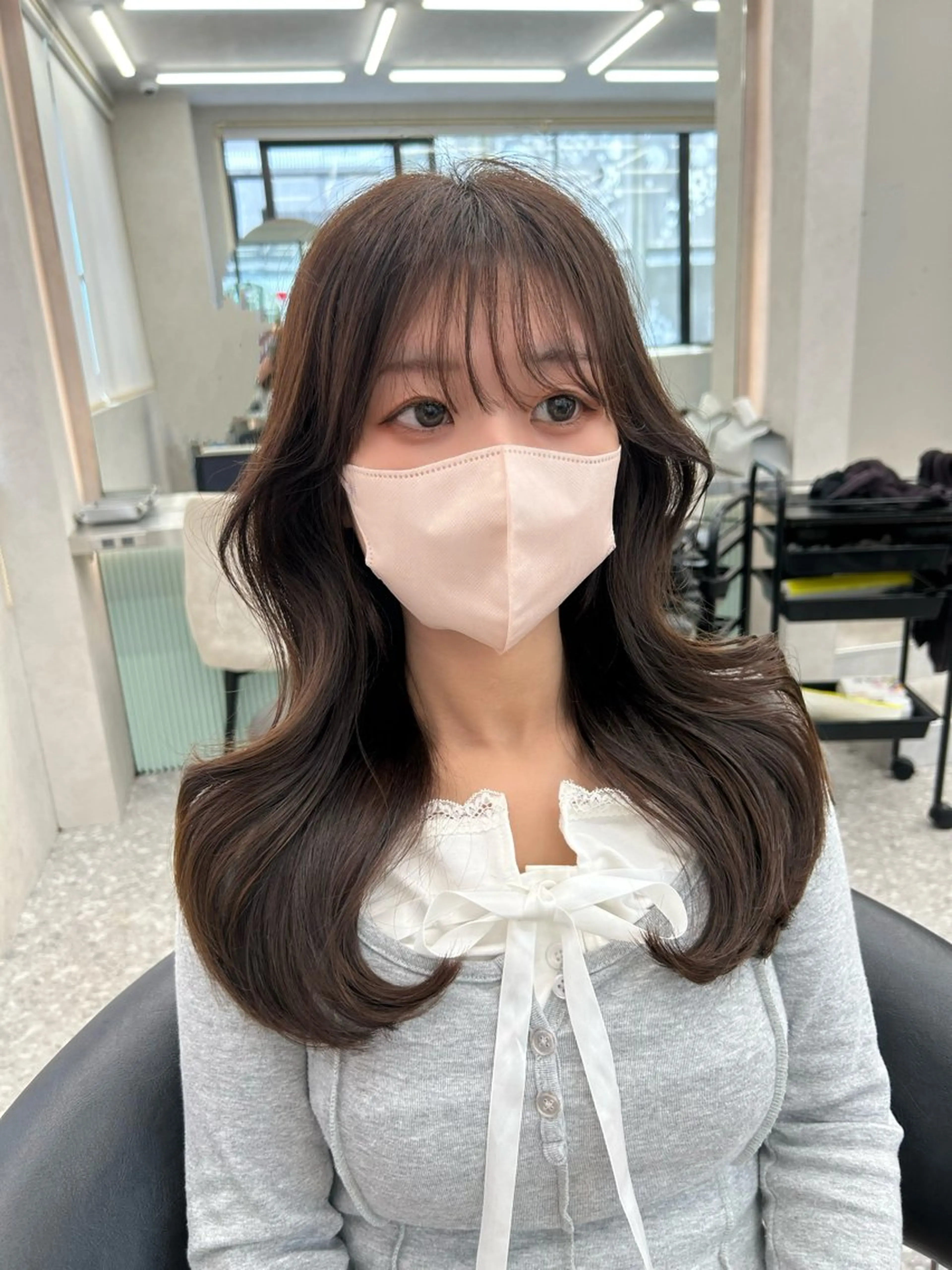 ミディアム カラー ヘアアレンジ ヘアカラー トリートメント fumika🎀 ベージュのヘアスタイル