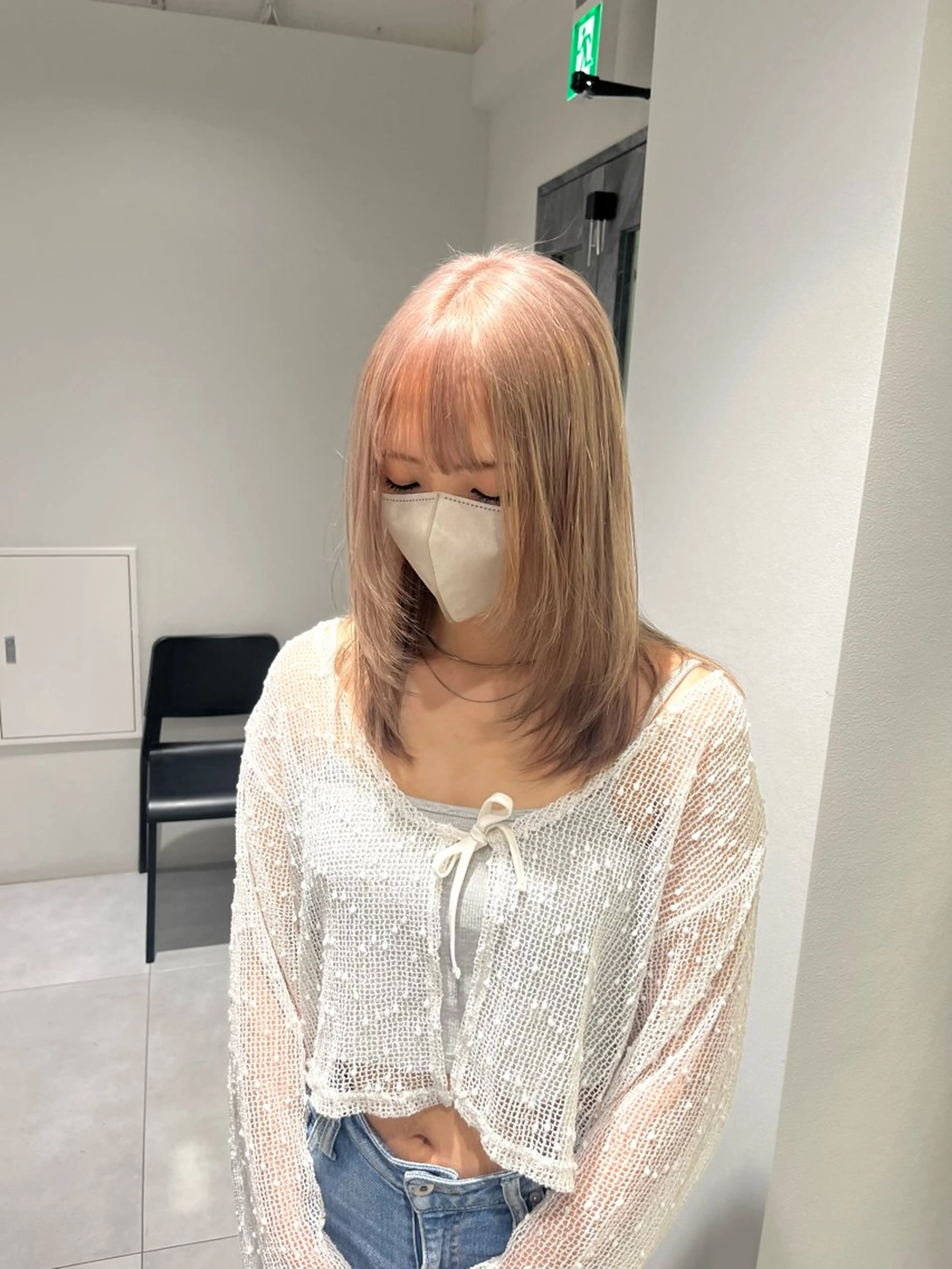 ミディアム カラー ヘアカラー ケアブリーチ 若杉圭大のヘアスタイル