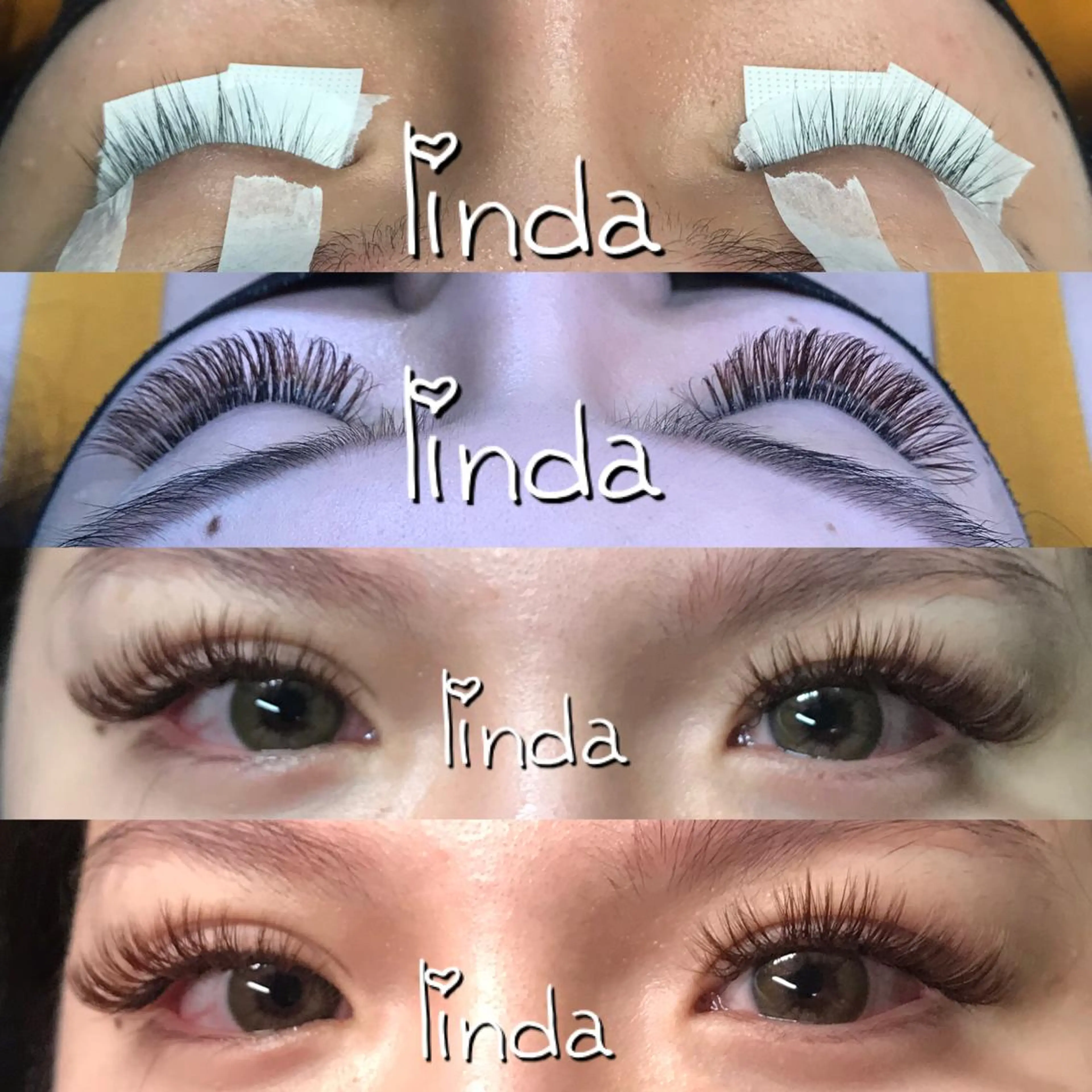 マツエク・マツパ 付け放題 カラーマツエク ボリュームラッシュ linda lashesのマツエク・マツパデザイン