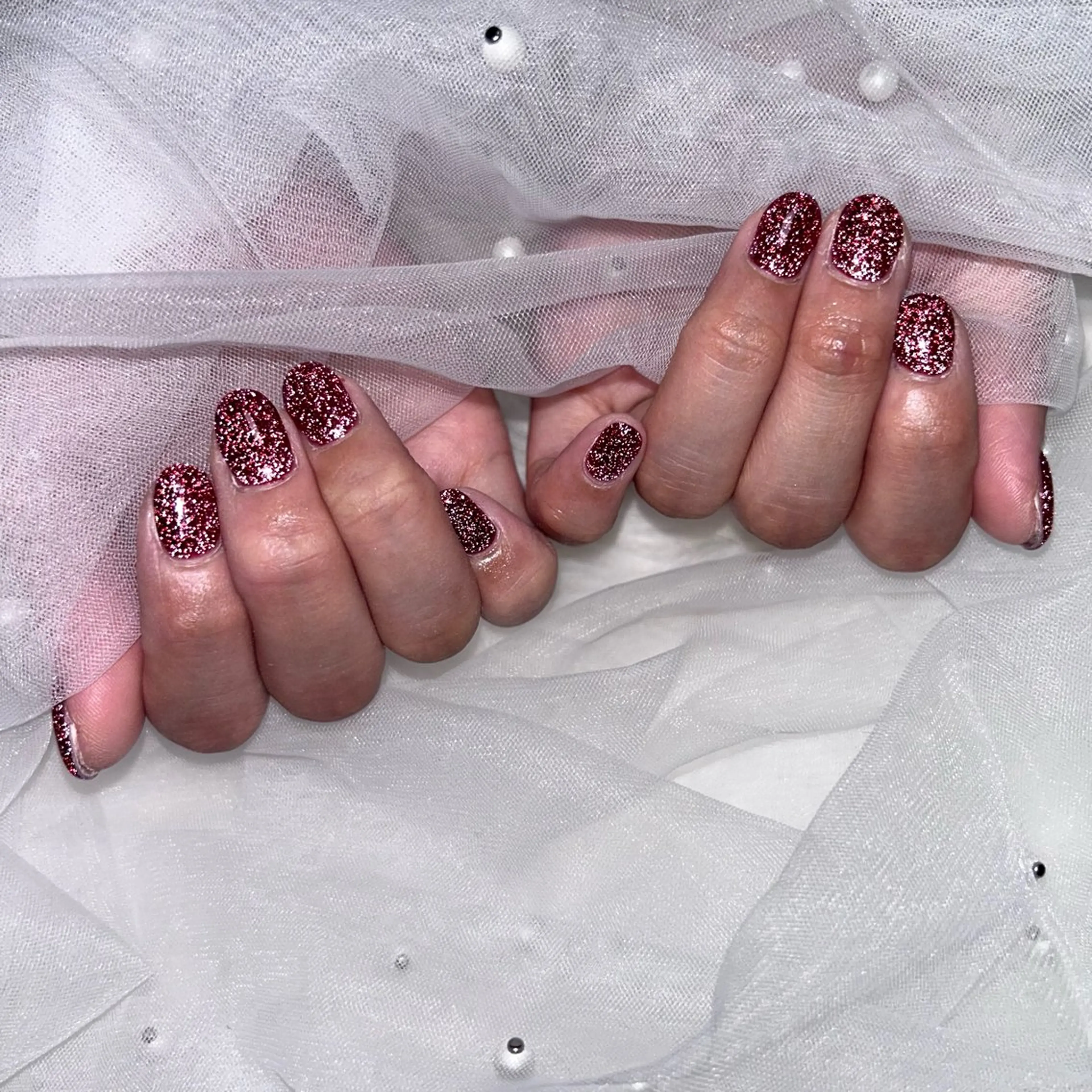 キラキラフラッシュネイル　オフありの写真