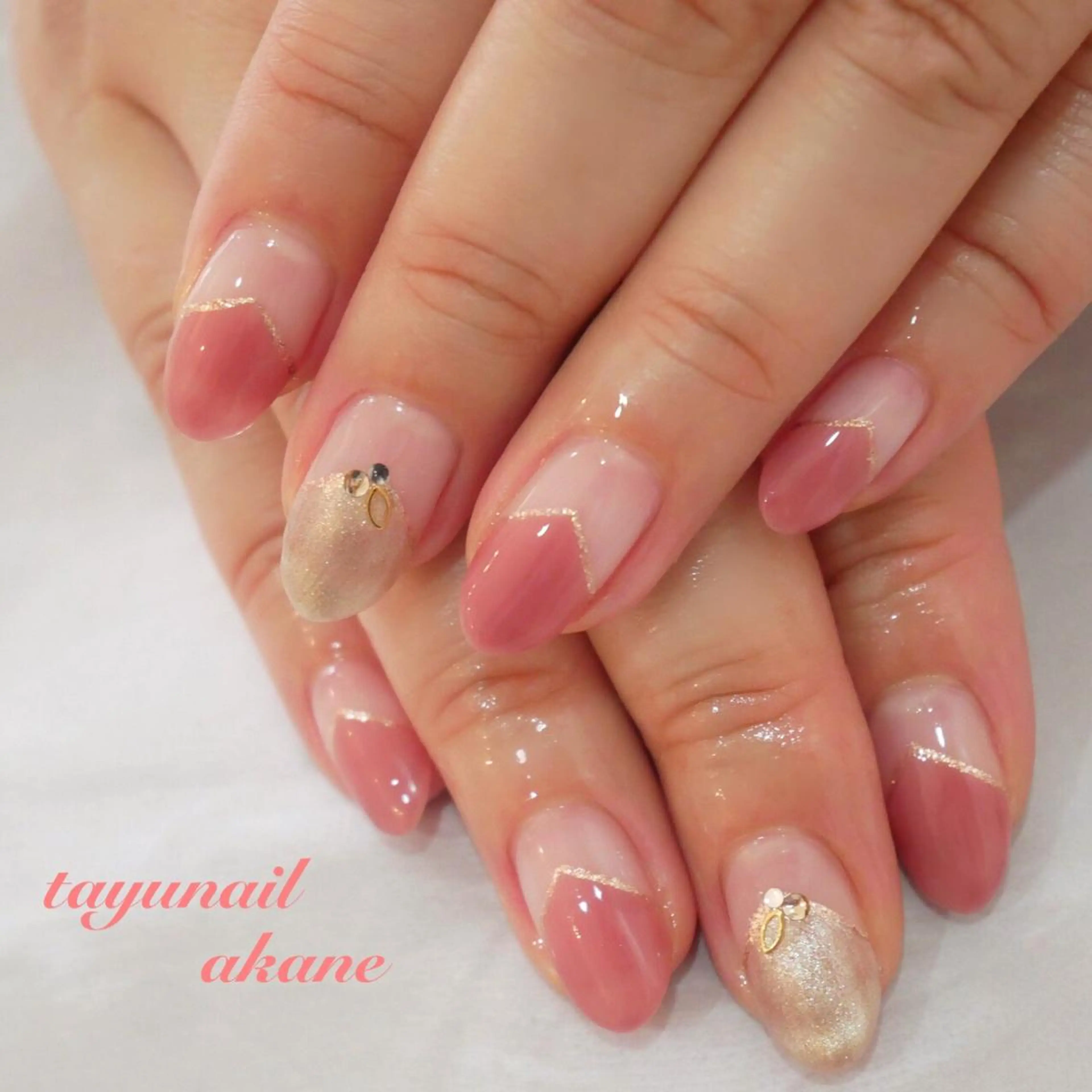 ネイル ブルー クリアネイル フレンチネイル ジェルネイル ゴールド ネイルサロン・ネイルスクール　たゆnail所属・ネイルサロン 【たゆnail】のネイルデザイン