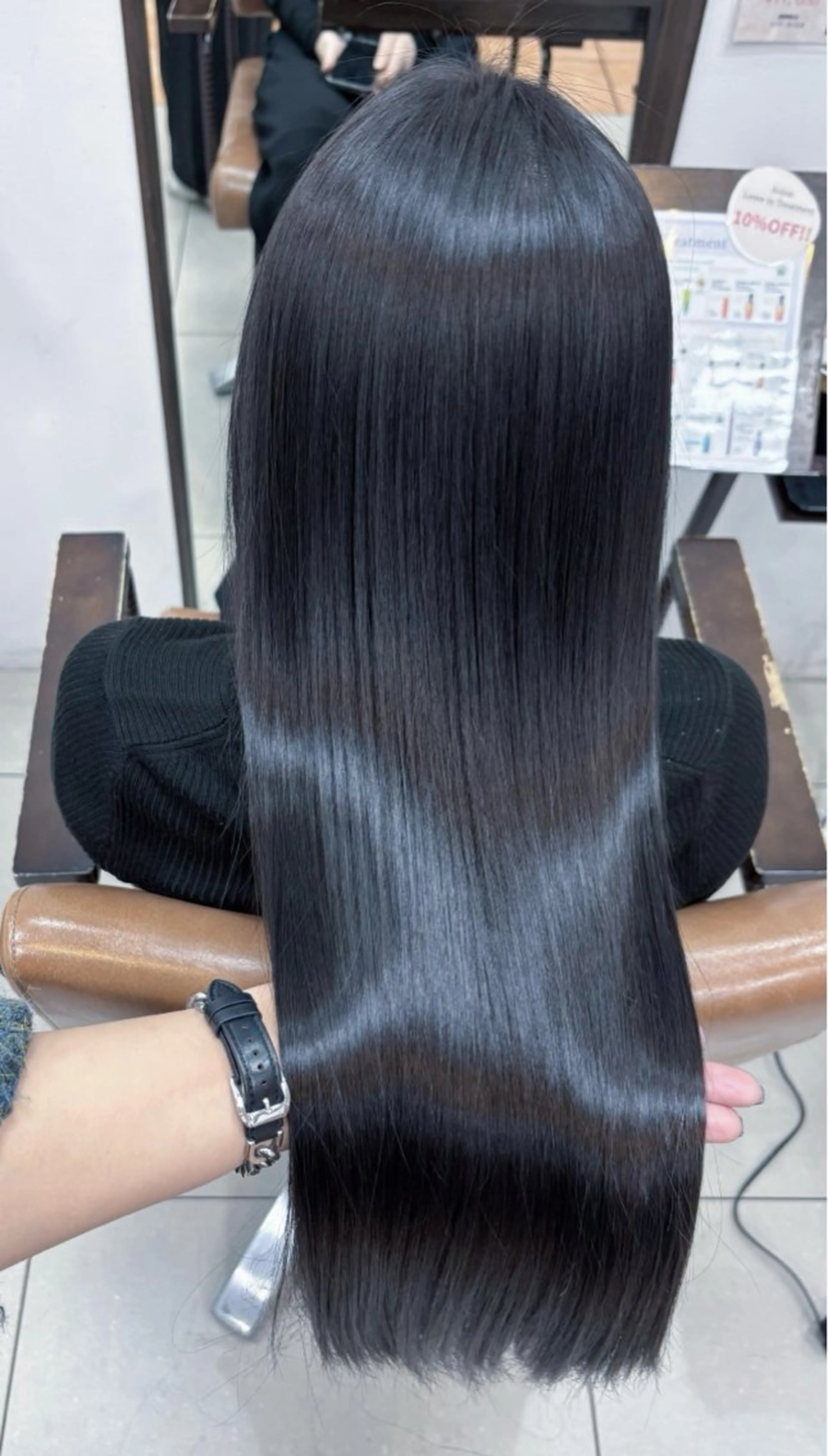 ロング カラー 黒髪 ブルーカラー ブルーブラック 髪質改善 ヘアカラー トリートメント 頭皮×髪質改善 透明感カラー💎中村のヘアスタイル