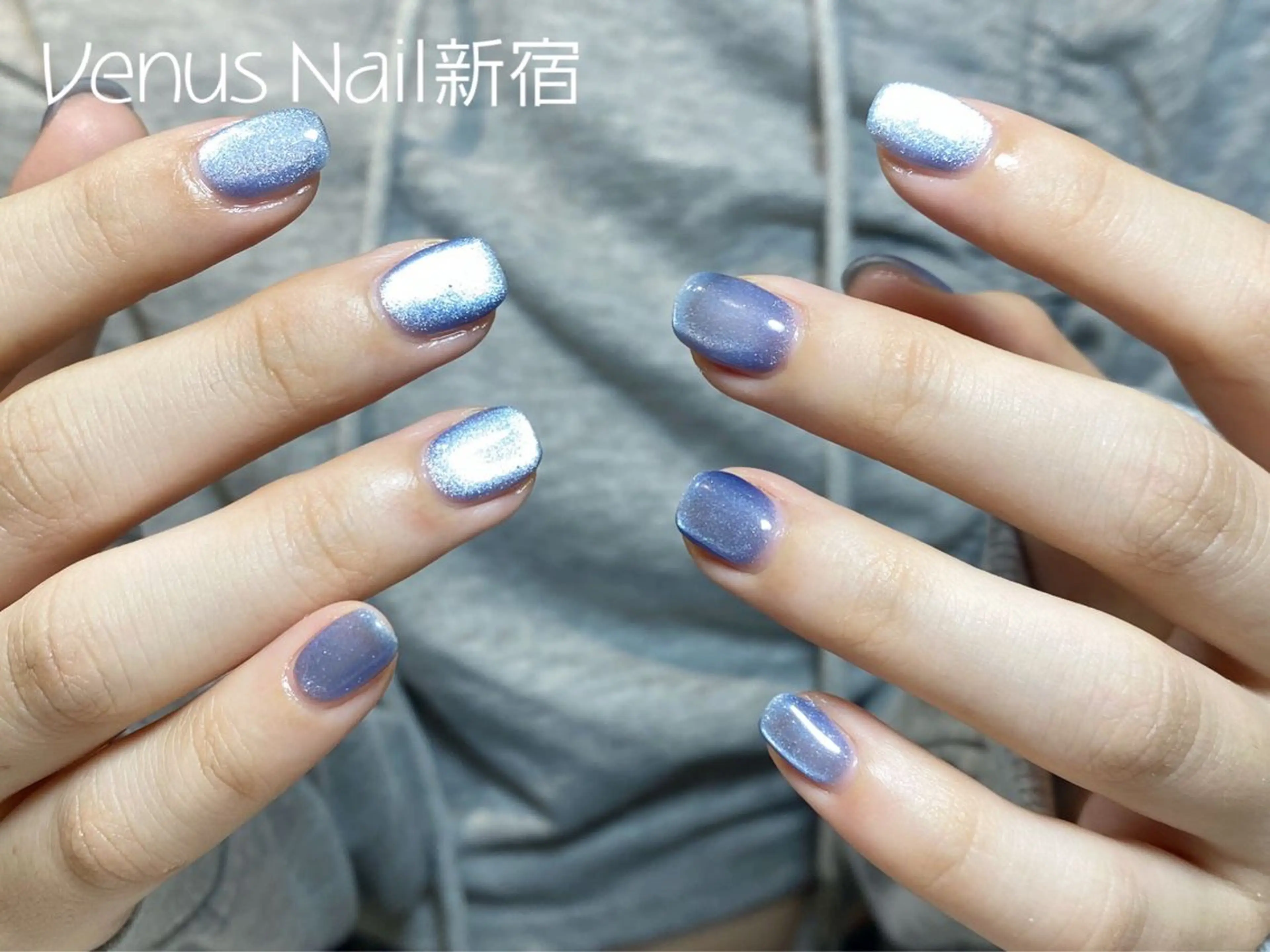 ネイル キラキラネイル マグネットネイル 夏ネイル Venusパラジェル 長さだし専門店のネイルデザイン