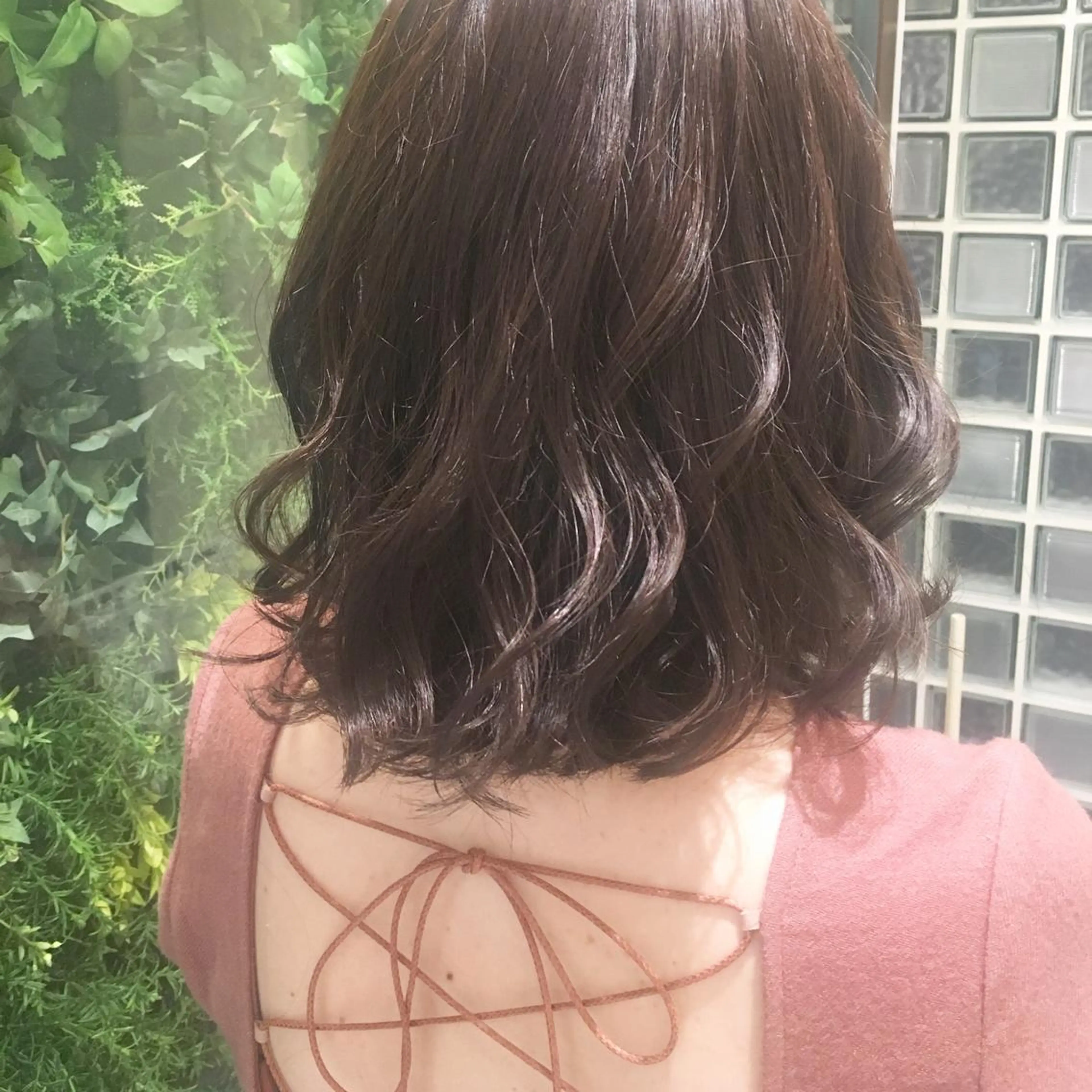 セミロング カラー アッシュ イルミナカラー ピンクカラー sano sayakaのヘアスタイル