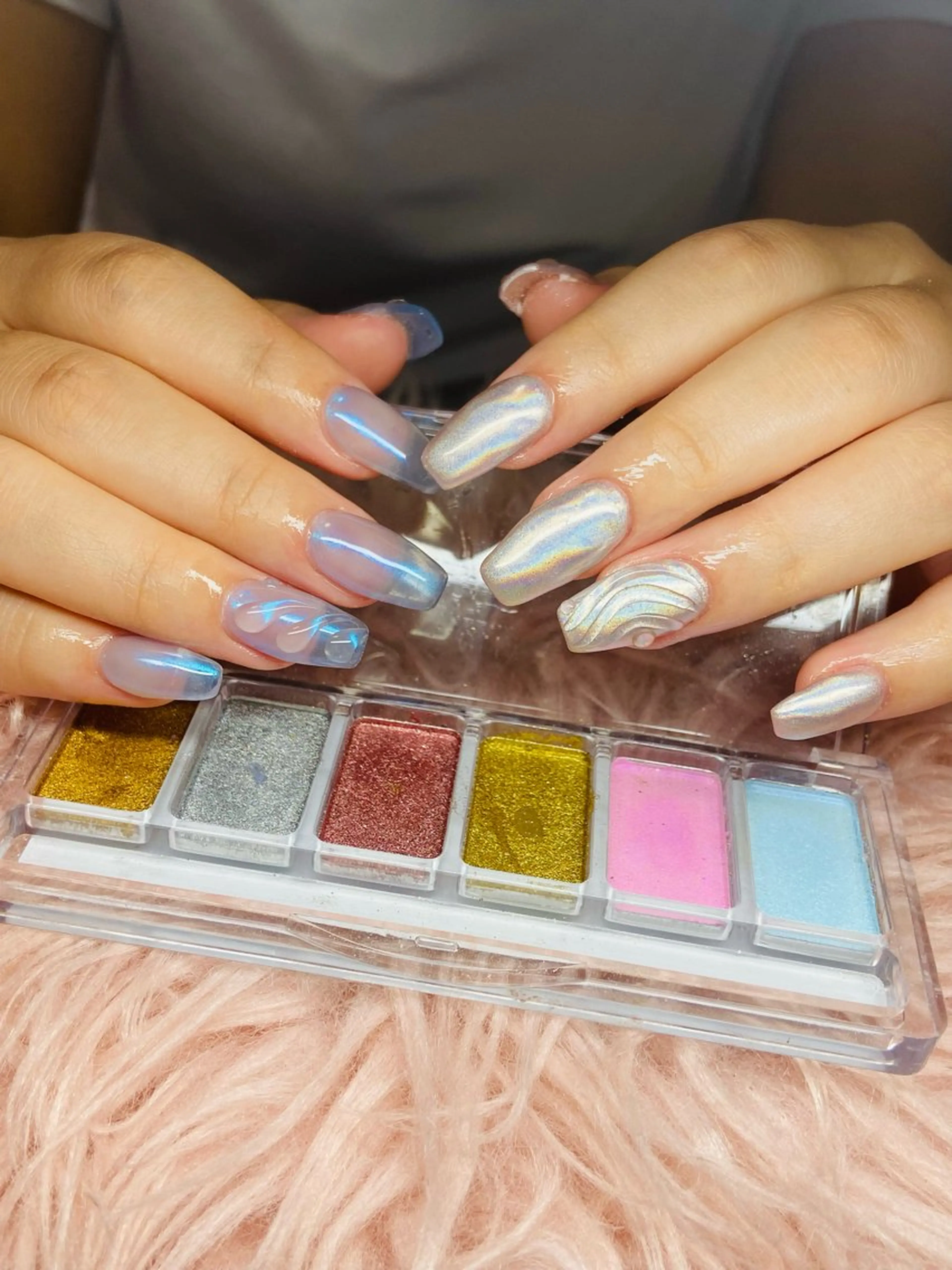 ネイル 長さ出し ミラーネイル HandSnail自宅サロン所属・HandSnail 座間自宅ネイルサロンのネイルデザイン