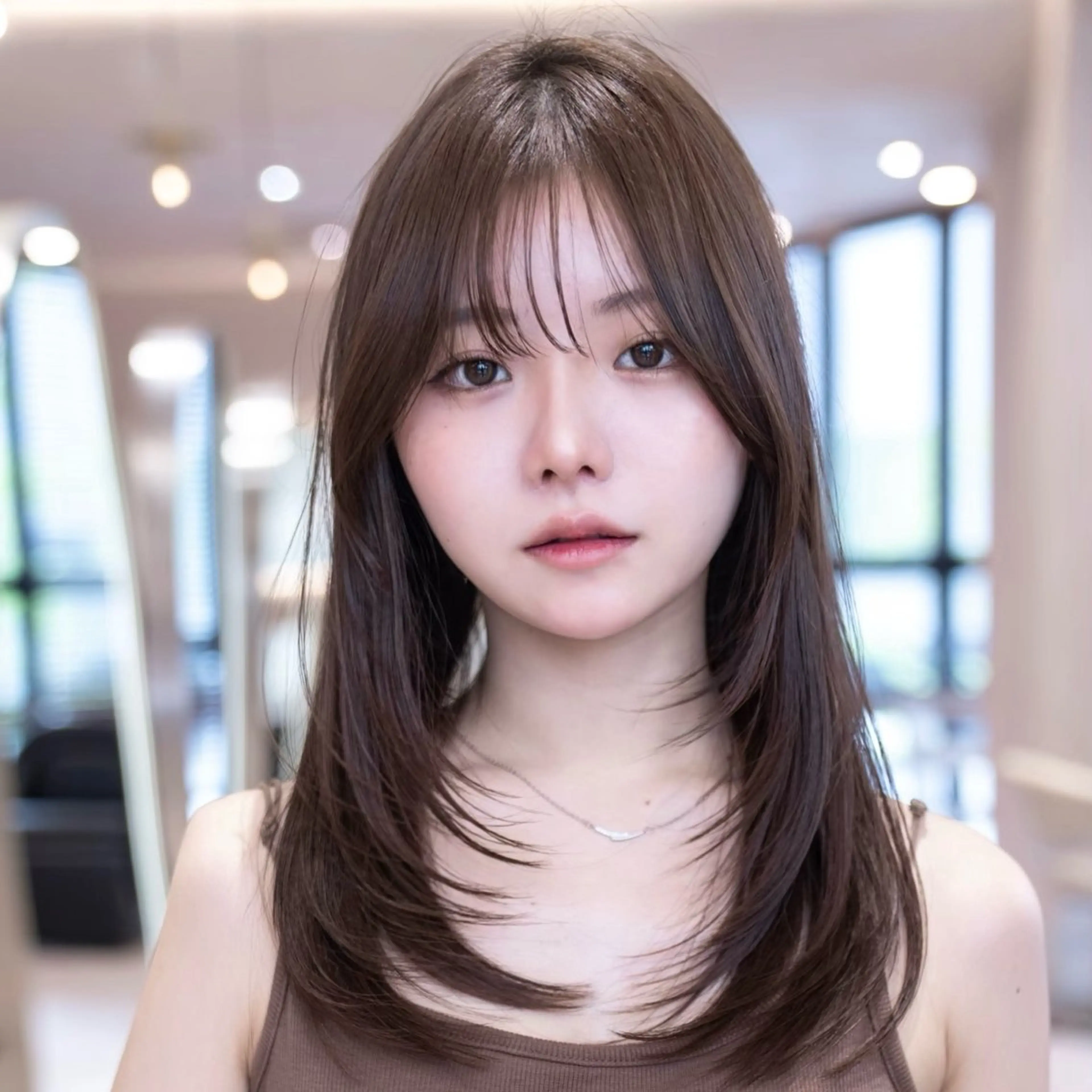 ミディアム カラー 透明感カラー 韓国風ヘア カット 渋谷/韓国レイヤー/ 艶カラー/nanoのヘアスタイル