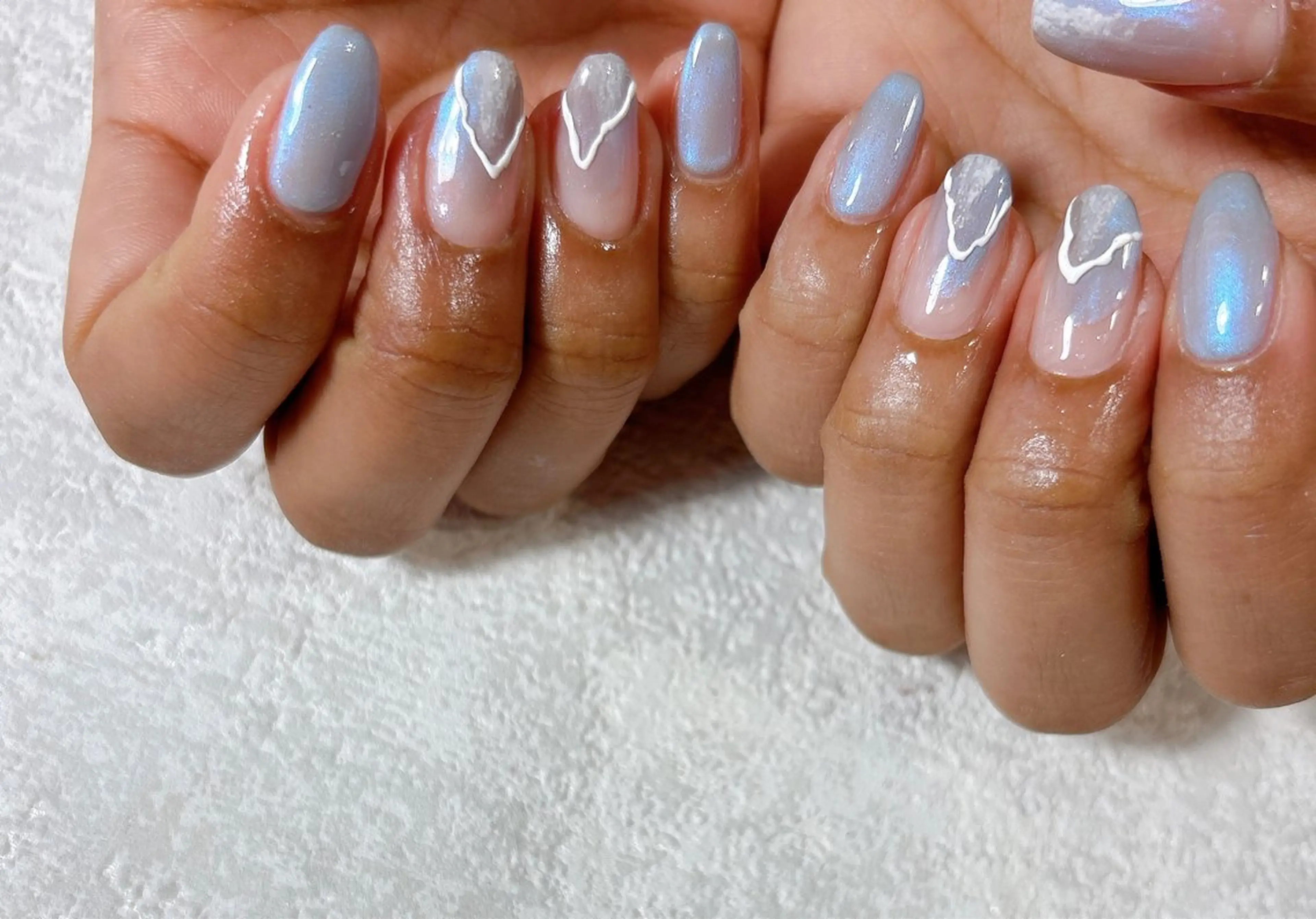 ネイル ジェルネイル マグネットネイル パラジェル バレンタイン ワンホンネイル kiki nail 二子玉川のネイルデザイン