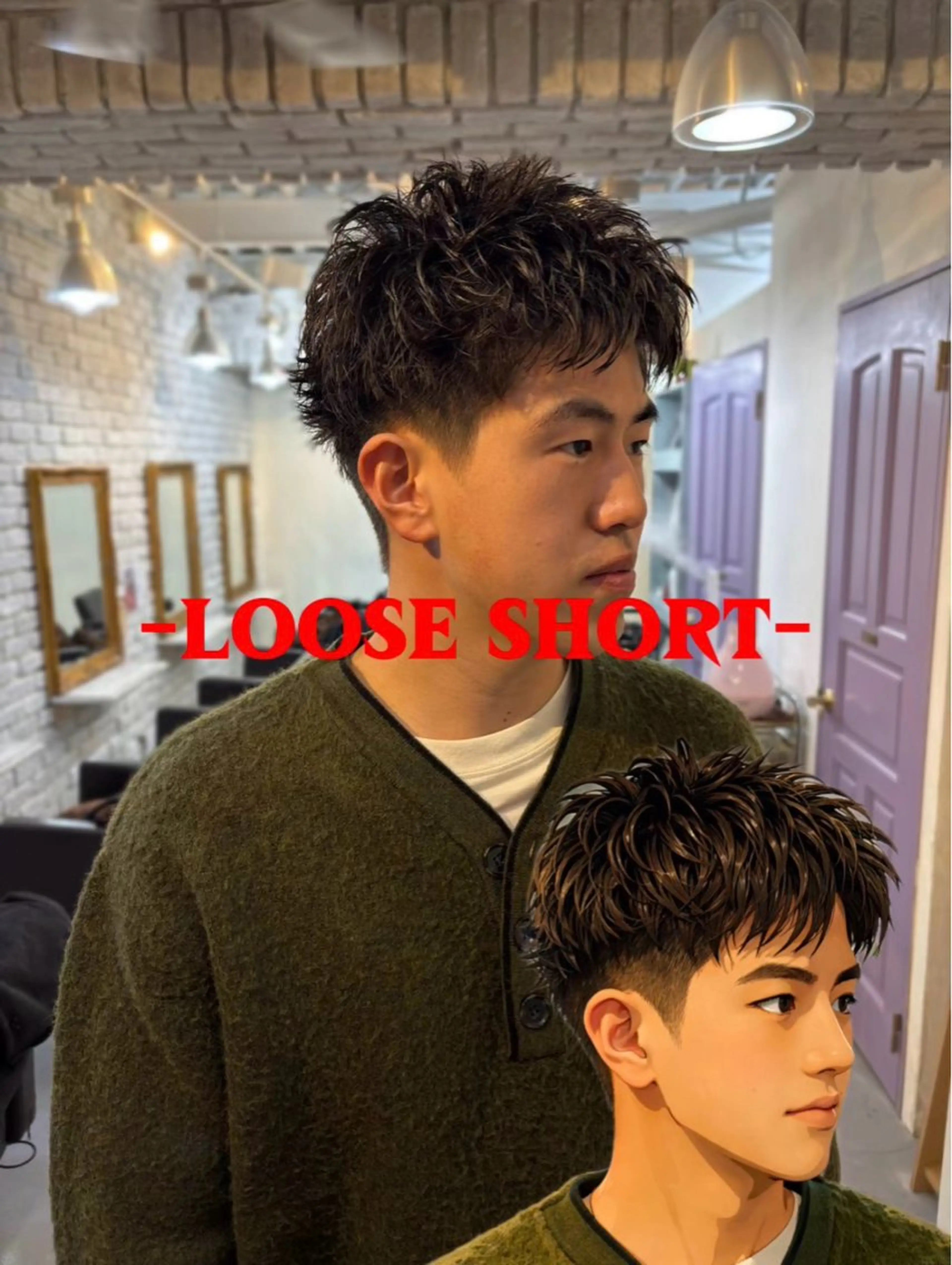 ショート パーマ メンズ メンズブリーチ フェザーパーマ メンズハイライト メンズインナーカラー メンズパーマ カット charme所属・💈メンズ短髪特化 ✂︎伊藤大輝💈のヘアスタイル