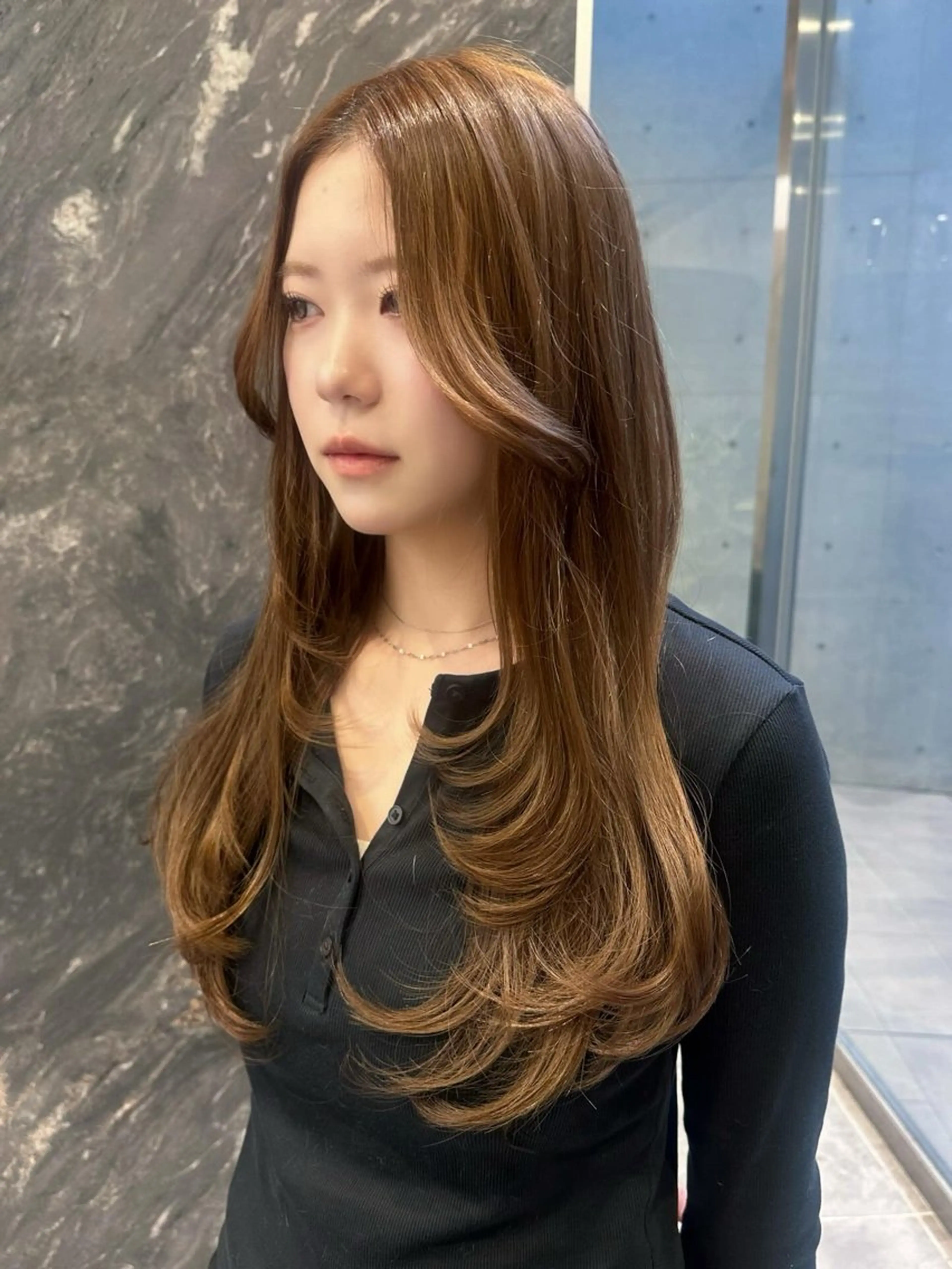 ロング カット トリートメント RiA/レイヤーカッ ト/ハッシュカットのヘアスタイル