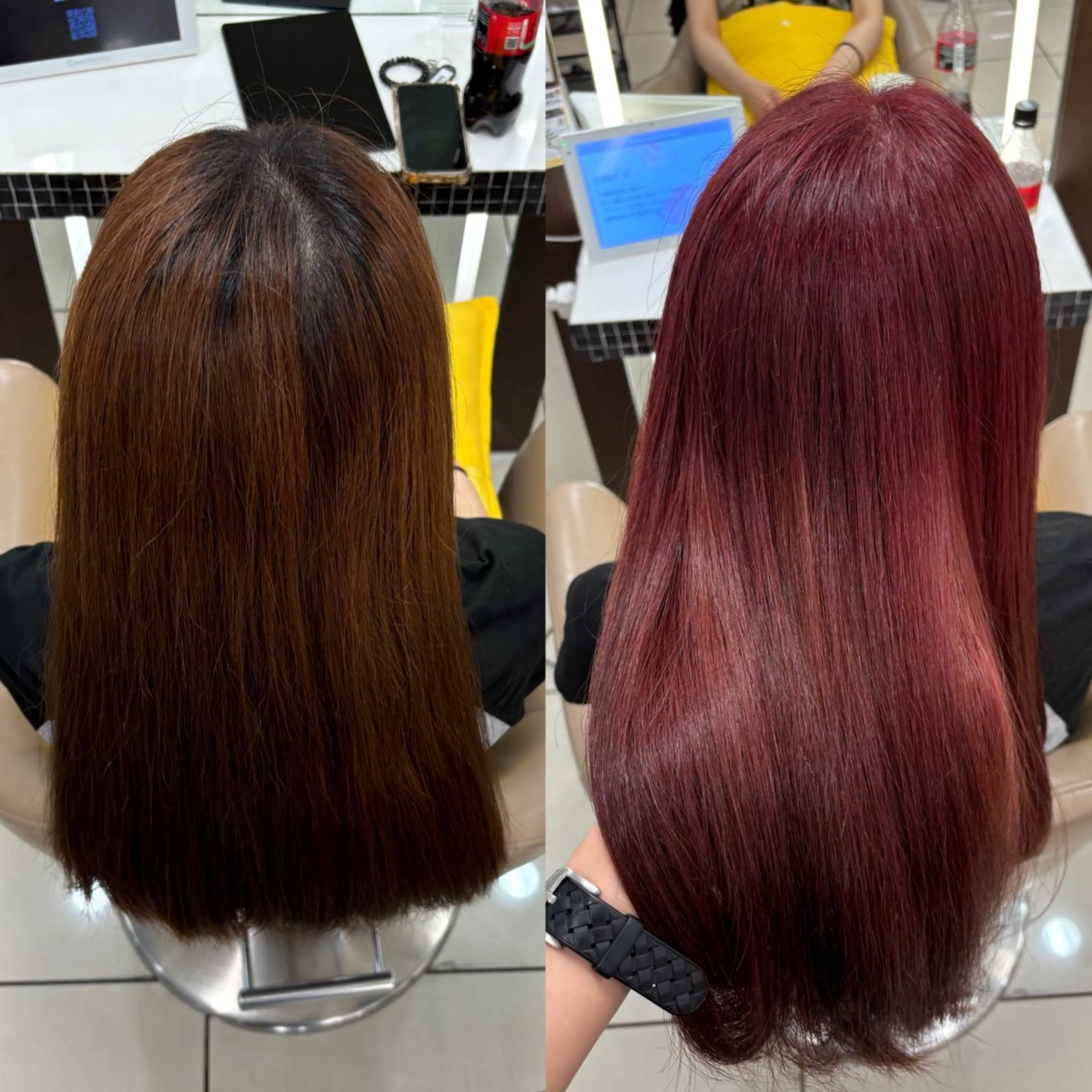 ロング カラー ヘアカラー 羽エクステ/シール エクステ/横浜駅5分のヘアスタイル