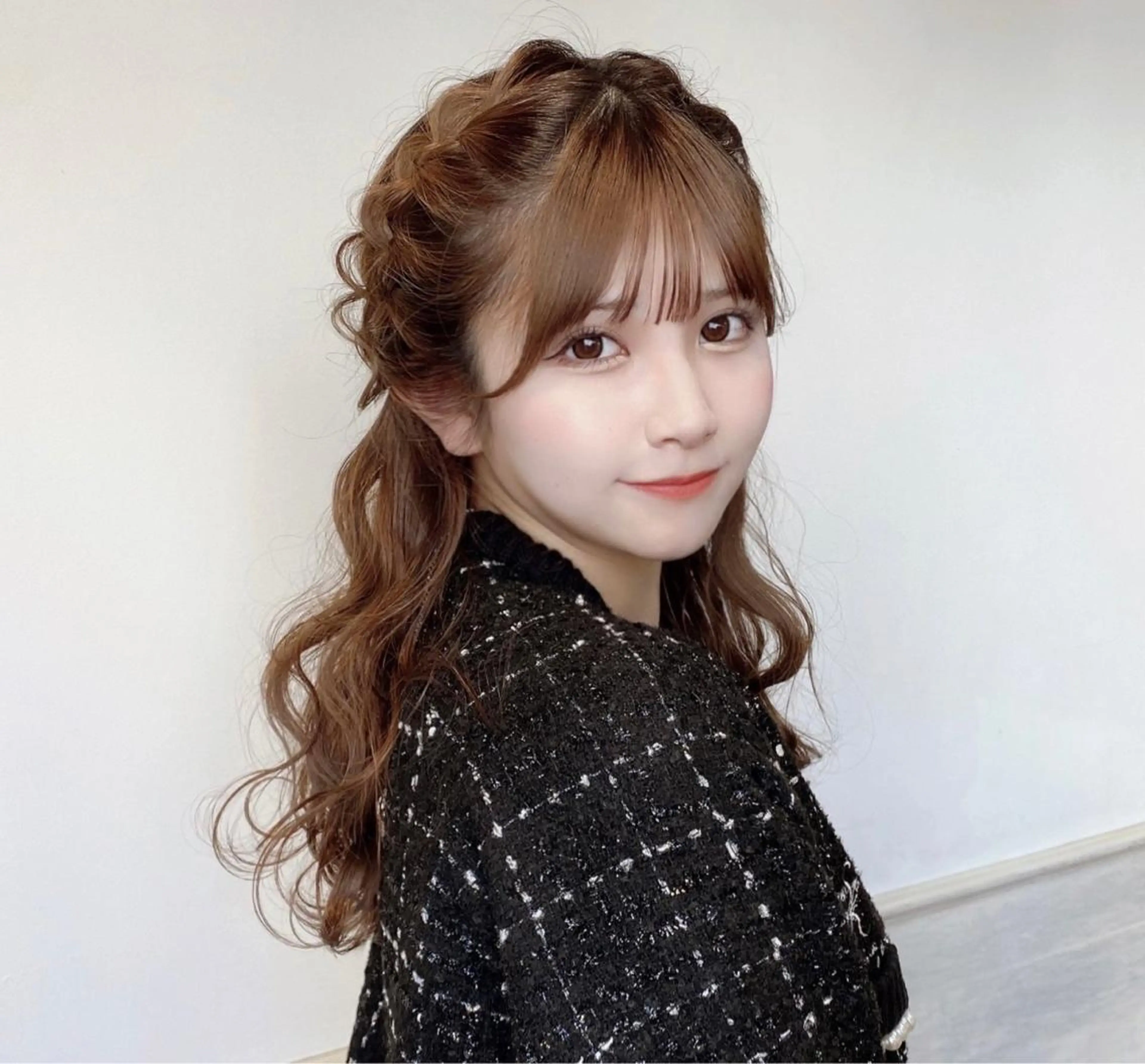 ロング ヘアアレンジ ハーフアップ ヘアセット 💖透明感カラー💖 坂本万由子のヘアスタイル