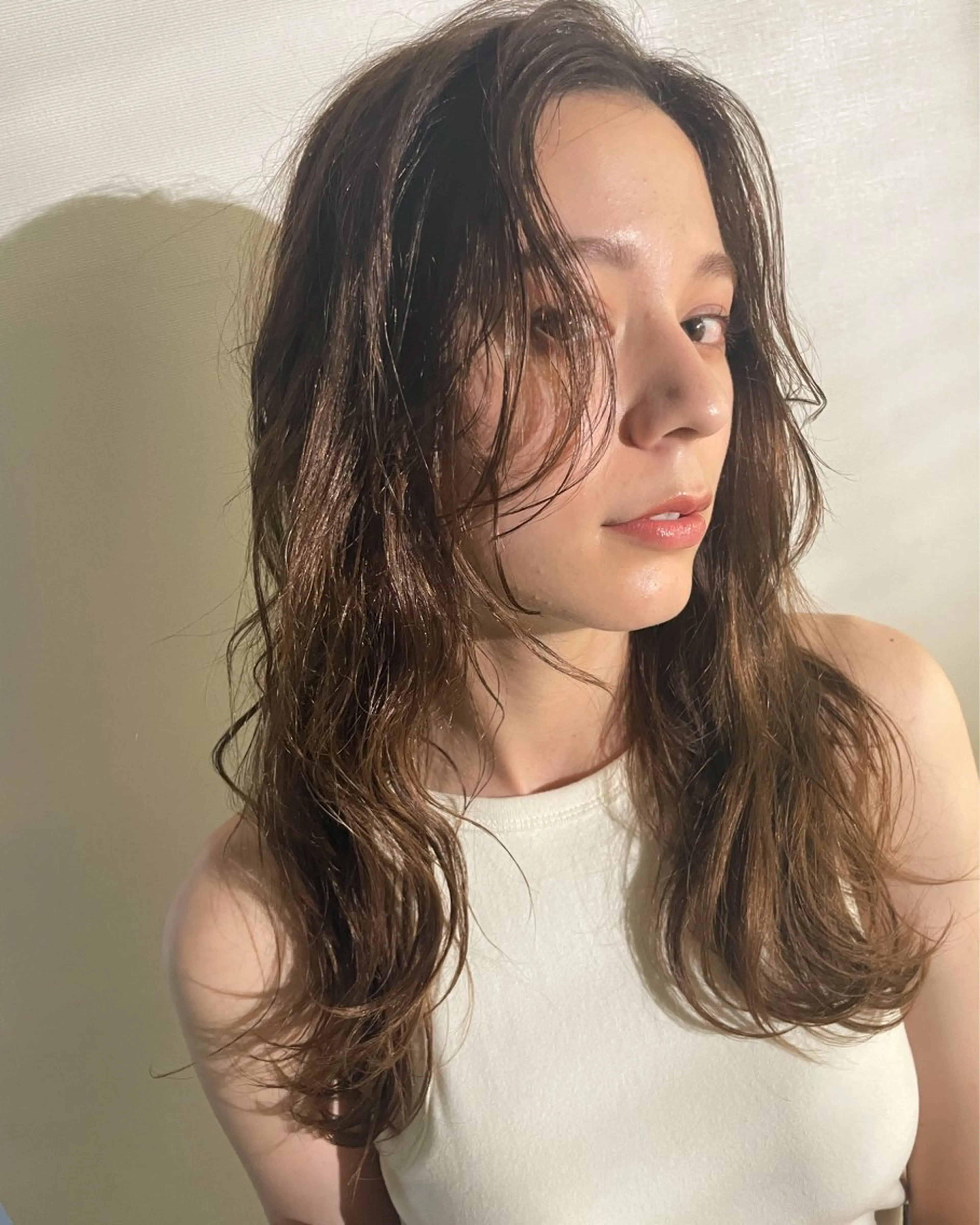 ロング ヘアカラー トリートメント 韓国風レイヤーカット 🇰🇷❕モカのヘアスタイル