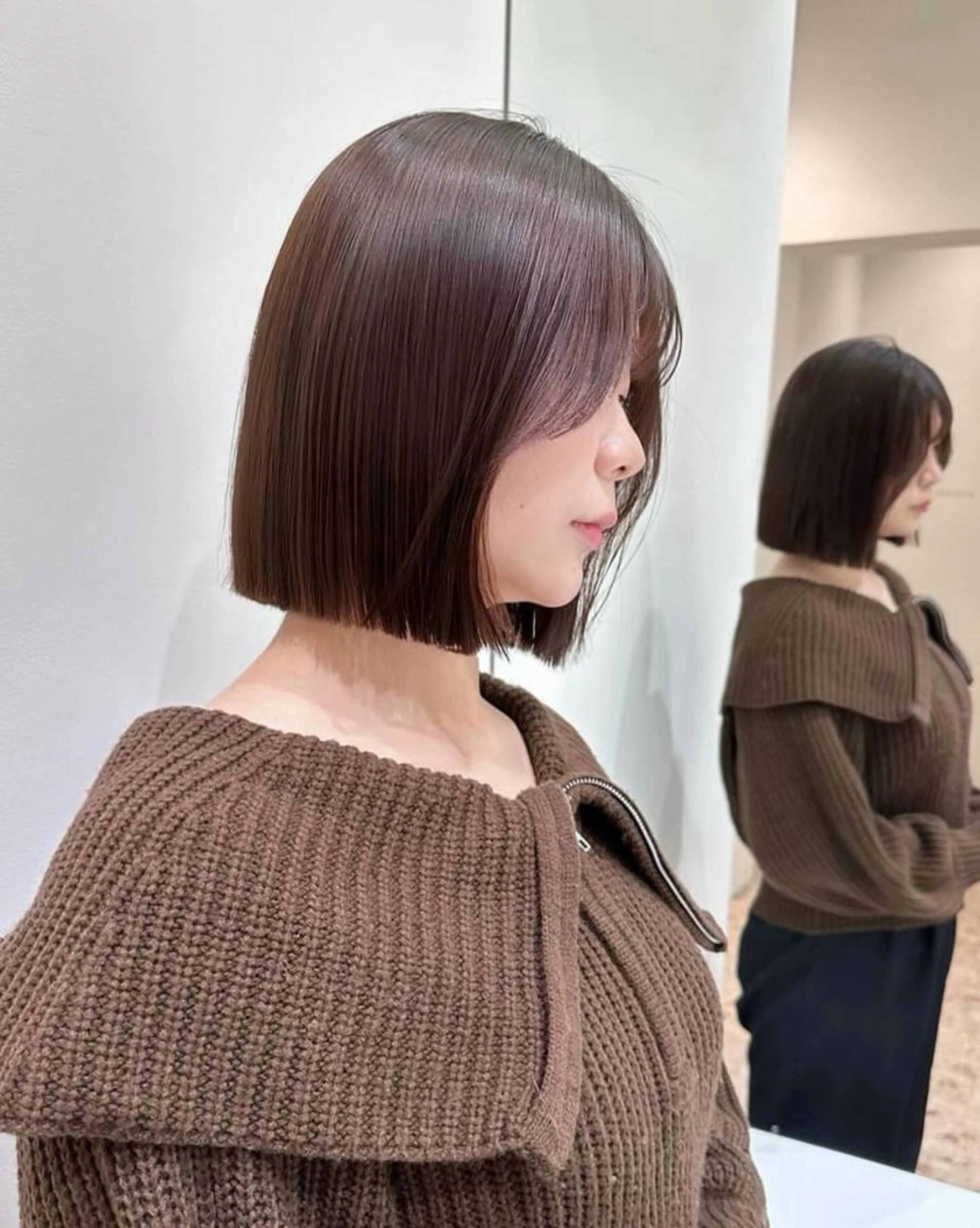 ミディアム カット トリートメント むっち〜/ケアカラー /似合わせcutのヘアスタイル