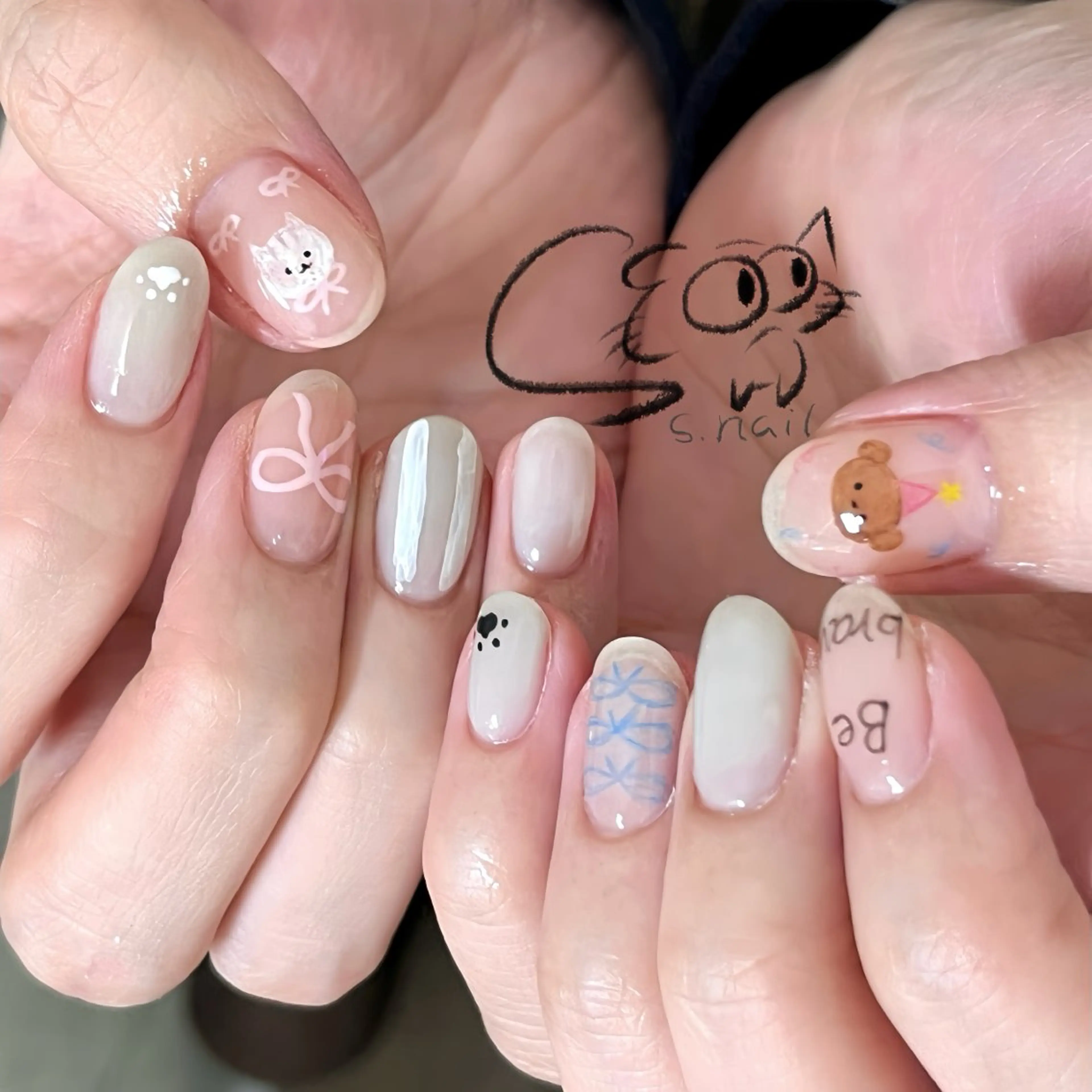 ネイル チークネイル フレンチネイル グラデーション マグネットネイル ワンカラーネイル ハンドネイル S.nail所属・S.nail _のネイルデザイン