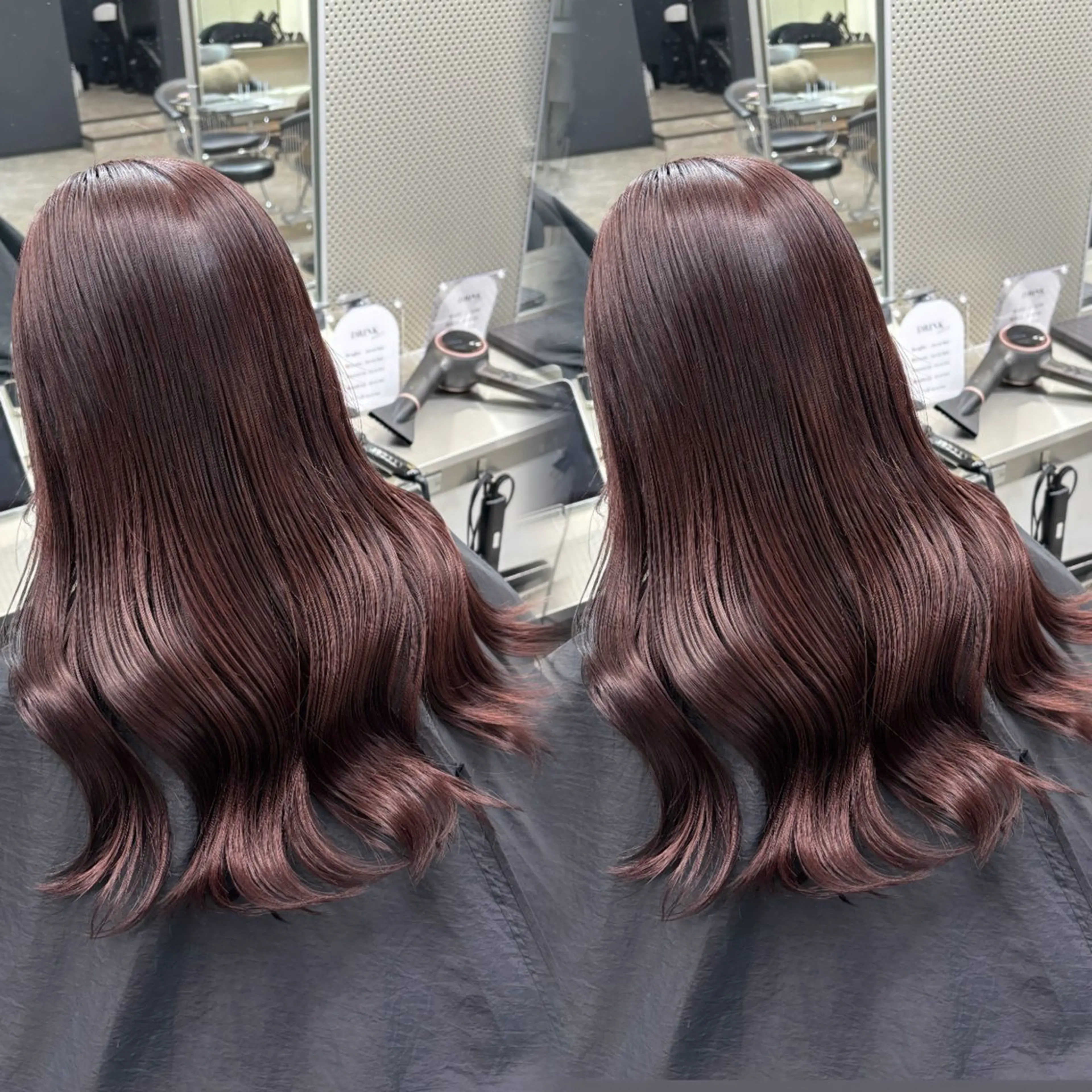 ロング ピンクラベンダー ヘアカラー トリートメント 吉成 葉南のヘアスタイル