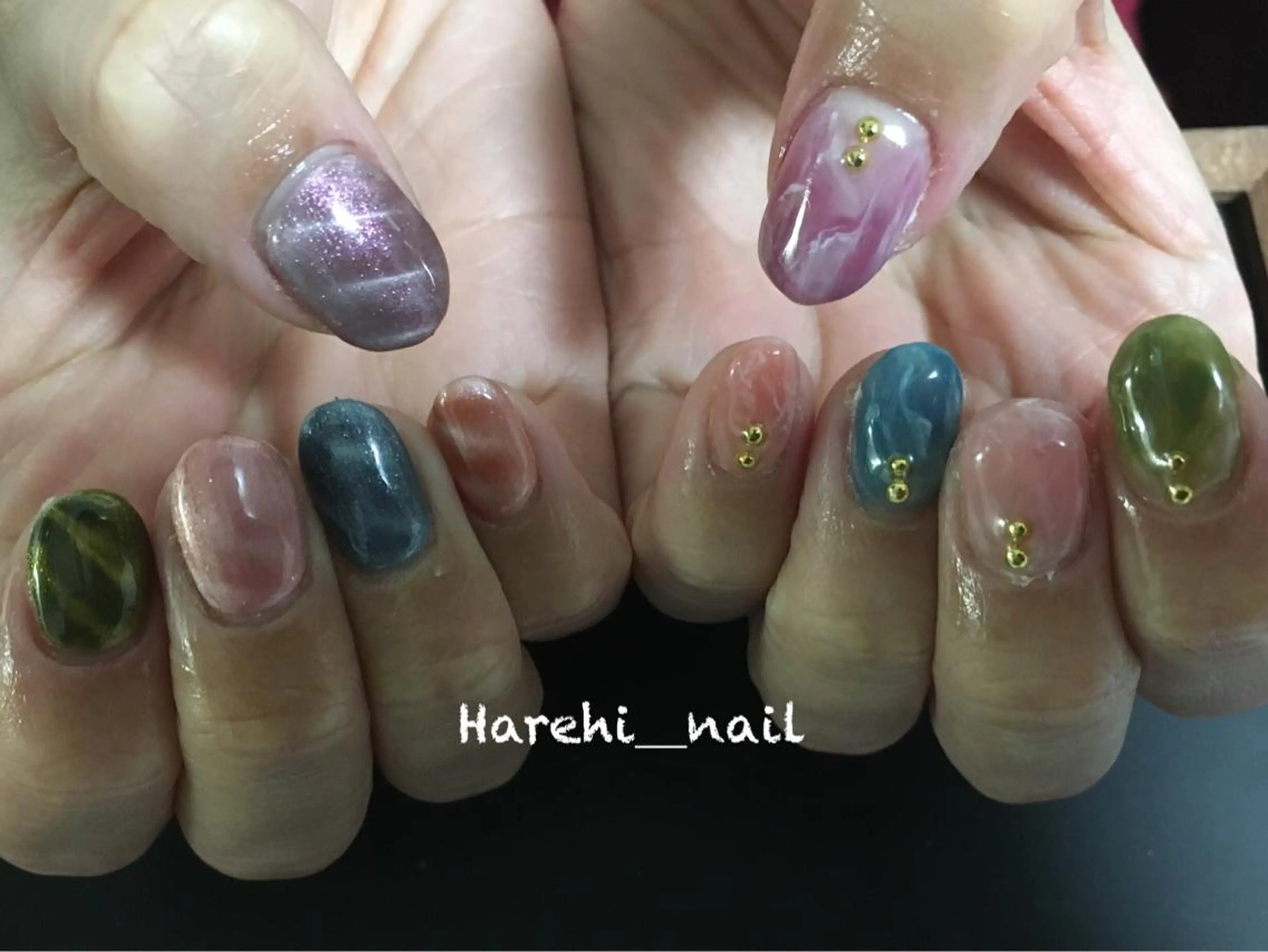ネイル ジェルネイル マグネットネイル ハンドネイル Harehi_ nailのネイルデザイン