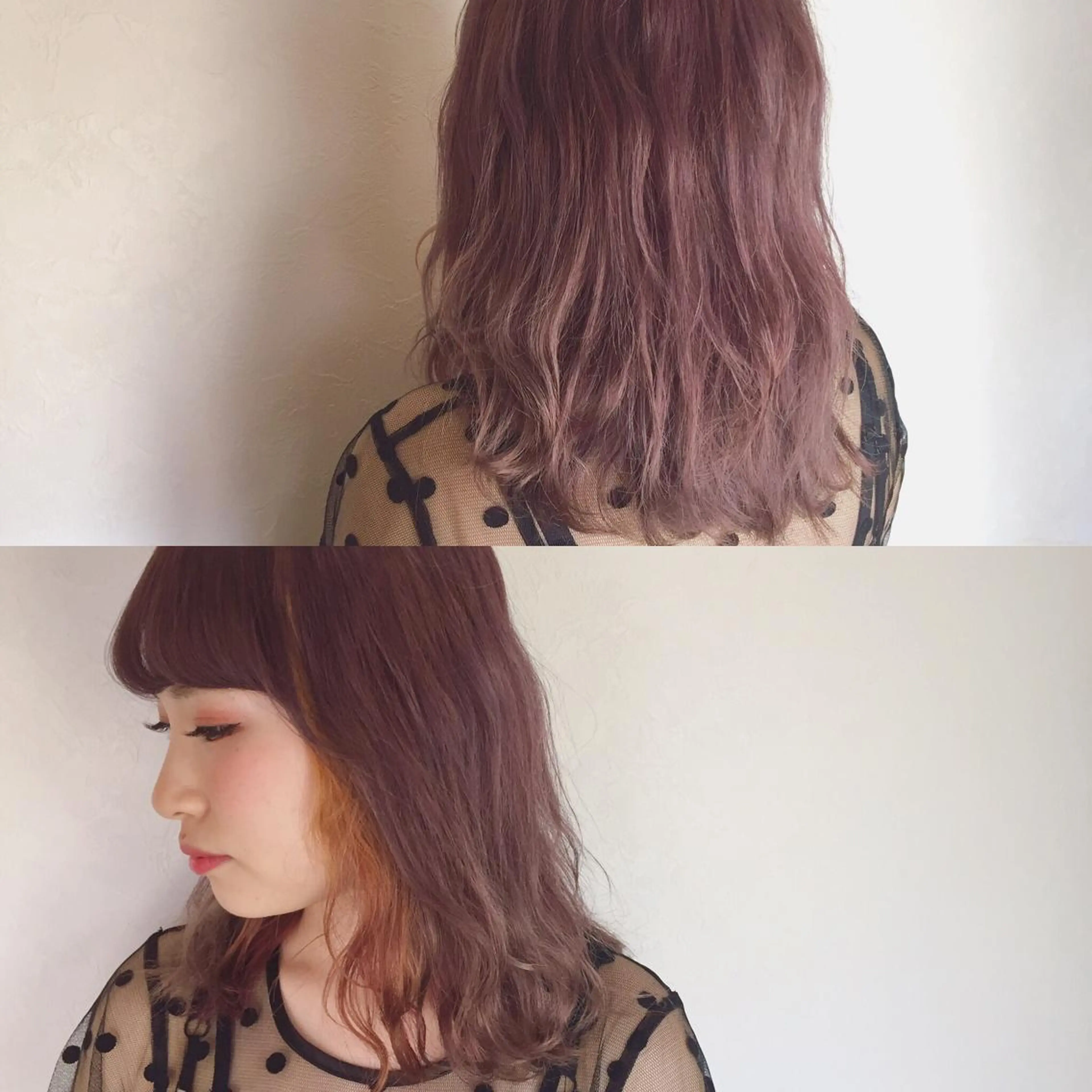 ミディアム カラー アッシュ インナーカラー オレンジ lafith hair dope所属・[外国人風カラー] 店長 田中健太のヘアスタイル