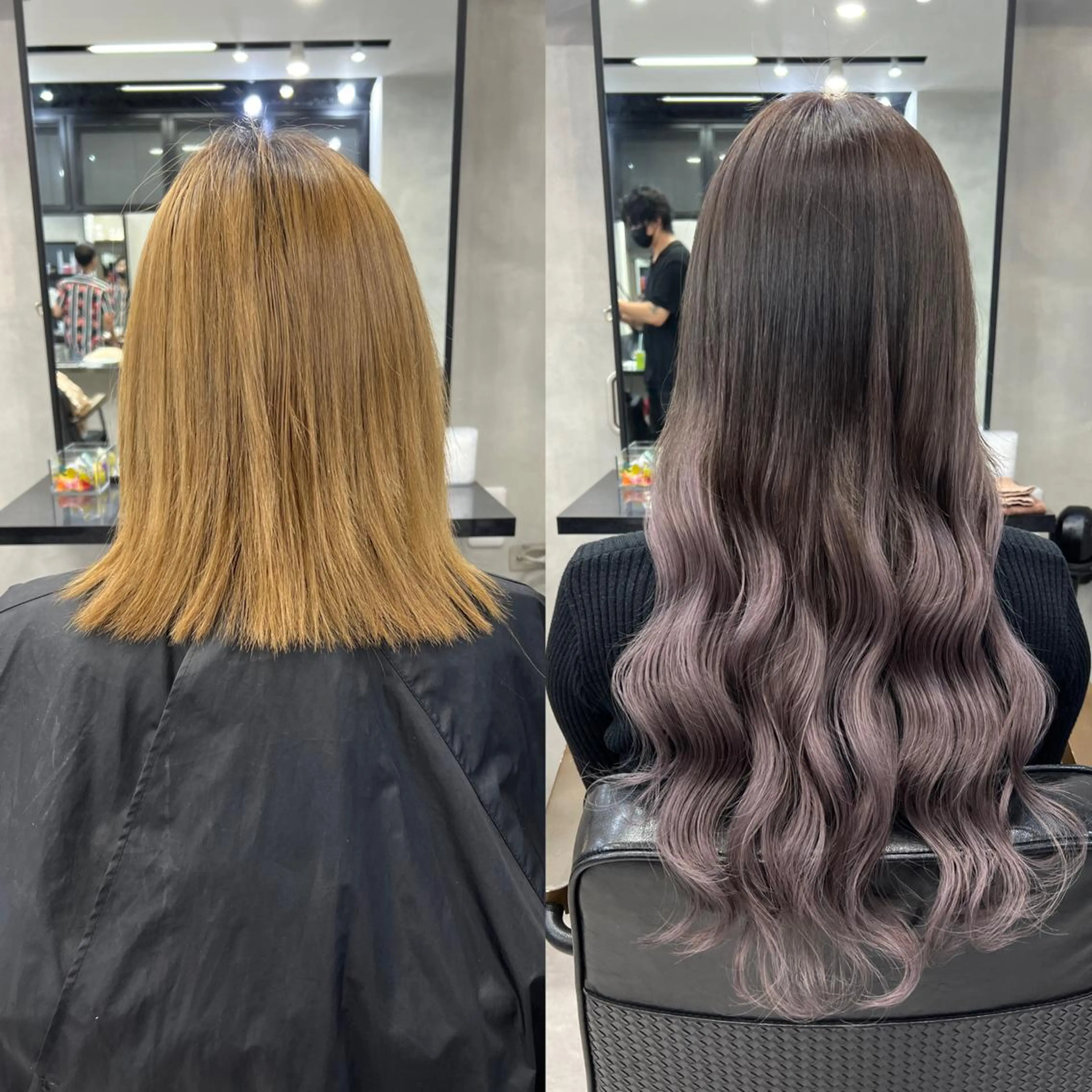 ロング カラー ヘアアレンジ シールエクステ アッシュ バレイヤージュ ベージュカラー ブリーチ カット エクステ ar+ ❤︎ maiのヘアスタイル