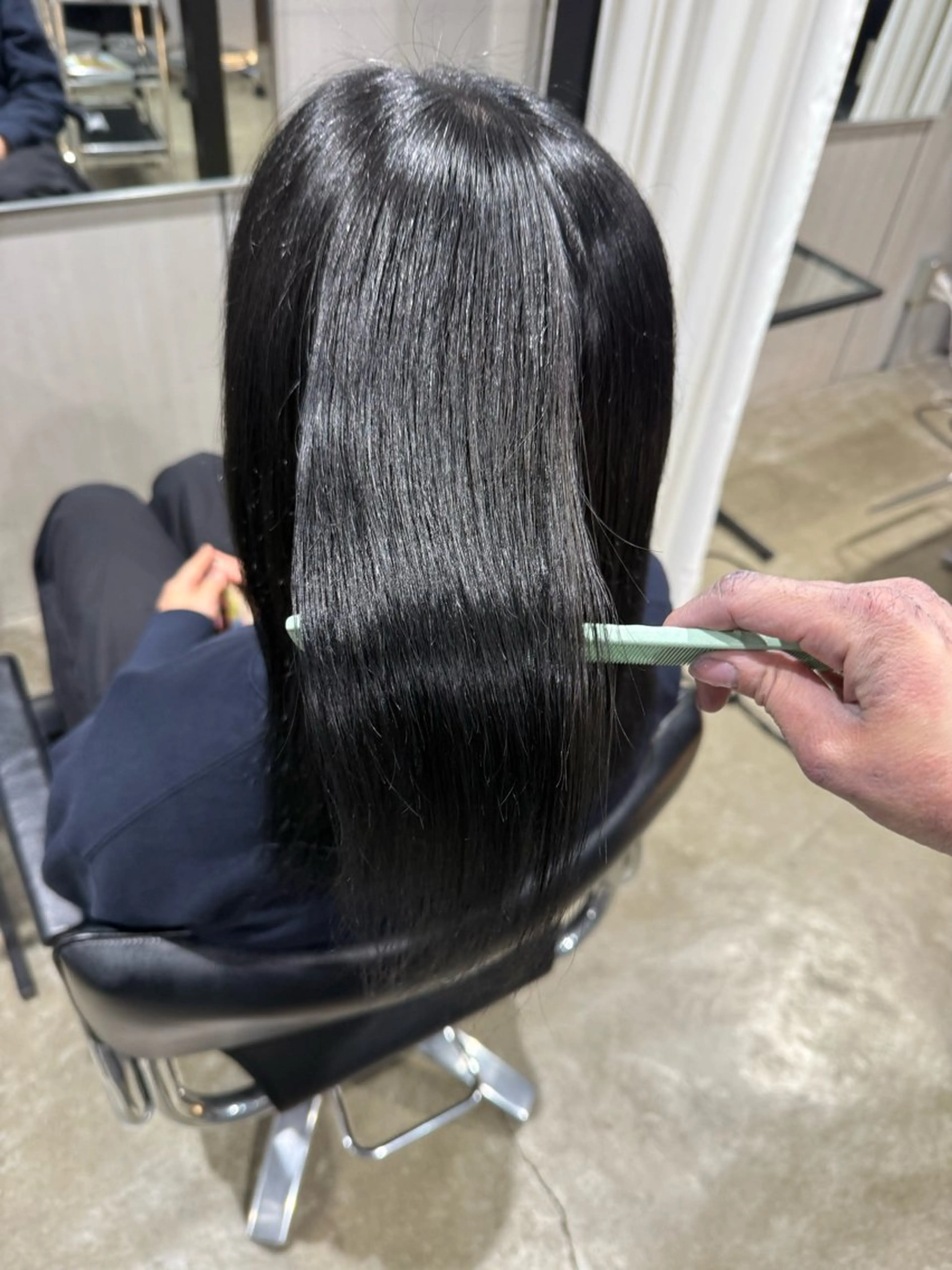 カラー 黒髪 ブルーカラー ブルーブラック ヘアカラー トリートメント Dicency所属・小倉/髪質改善 /カラー/五郡 陽菜のヘアスタイル