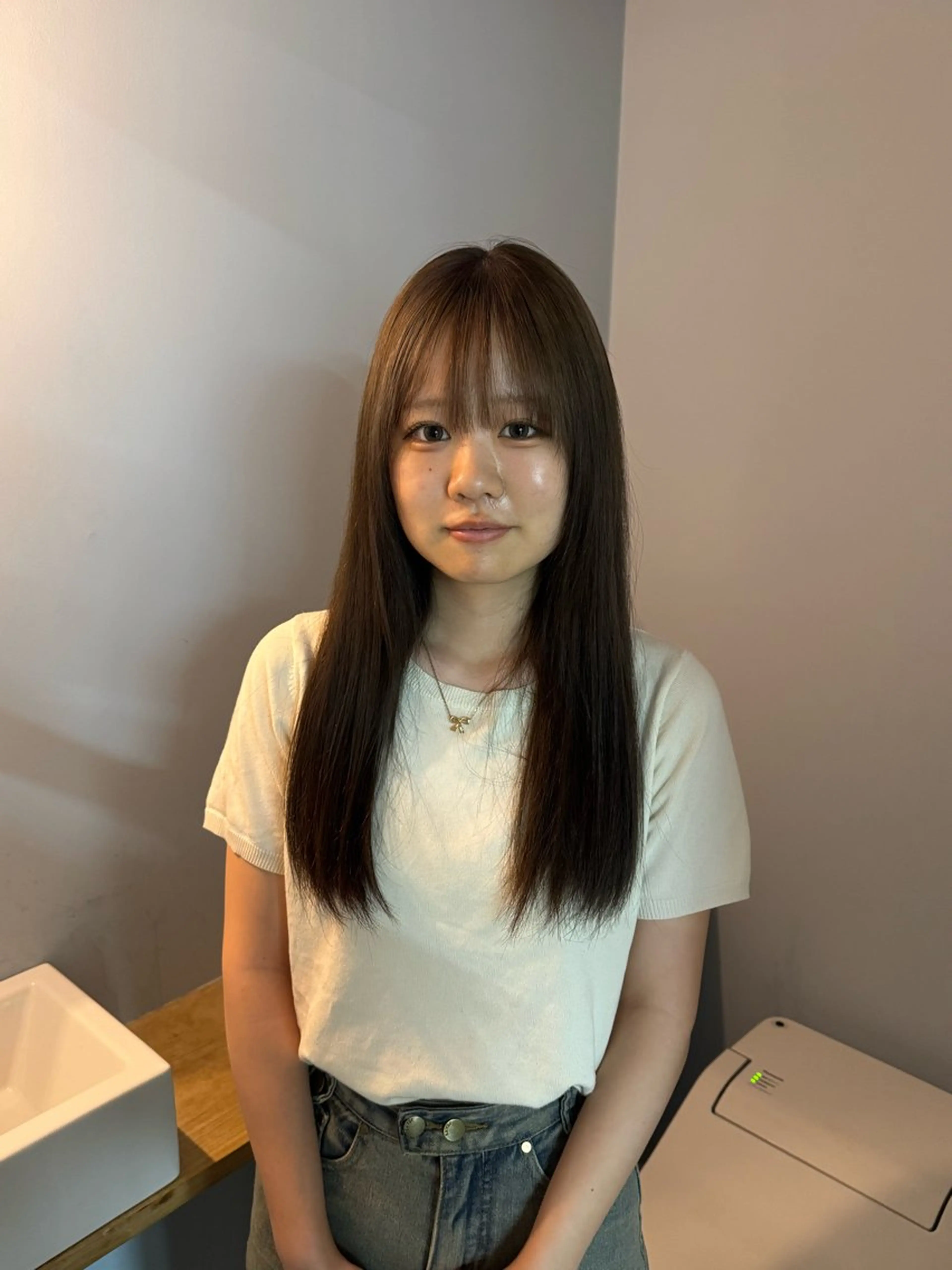 ロング カラー ブラウンカラー オリーブブラウン ヘアカラー ゆうと/ブリーチモデ ル/ストレートモデルのヘアスタイル