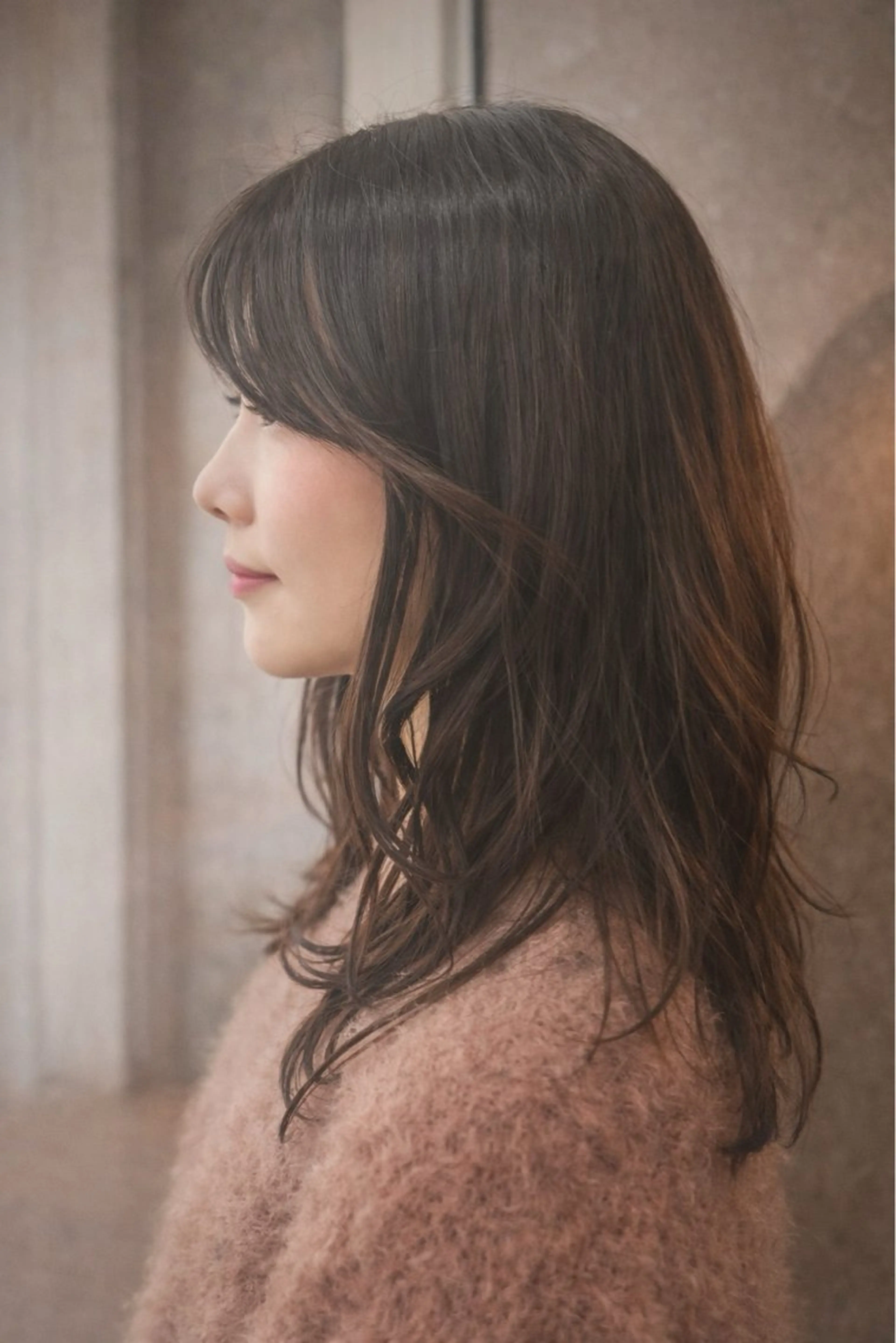 ロング カラー ブラウンカラー チョコレートブラウン 顔周りカット レイヤーカット 小顔カット カット ヘアカラー トリートメント terra✂️ 佐伯 尚哉のヘアスタイル