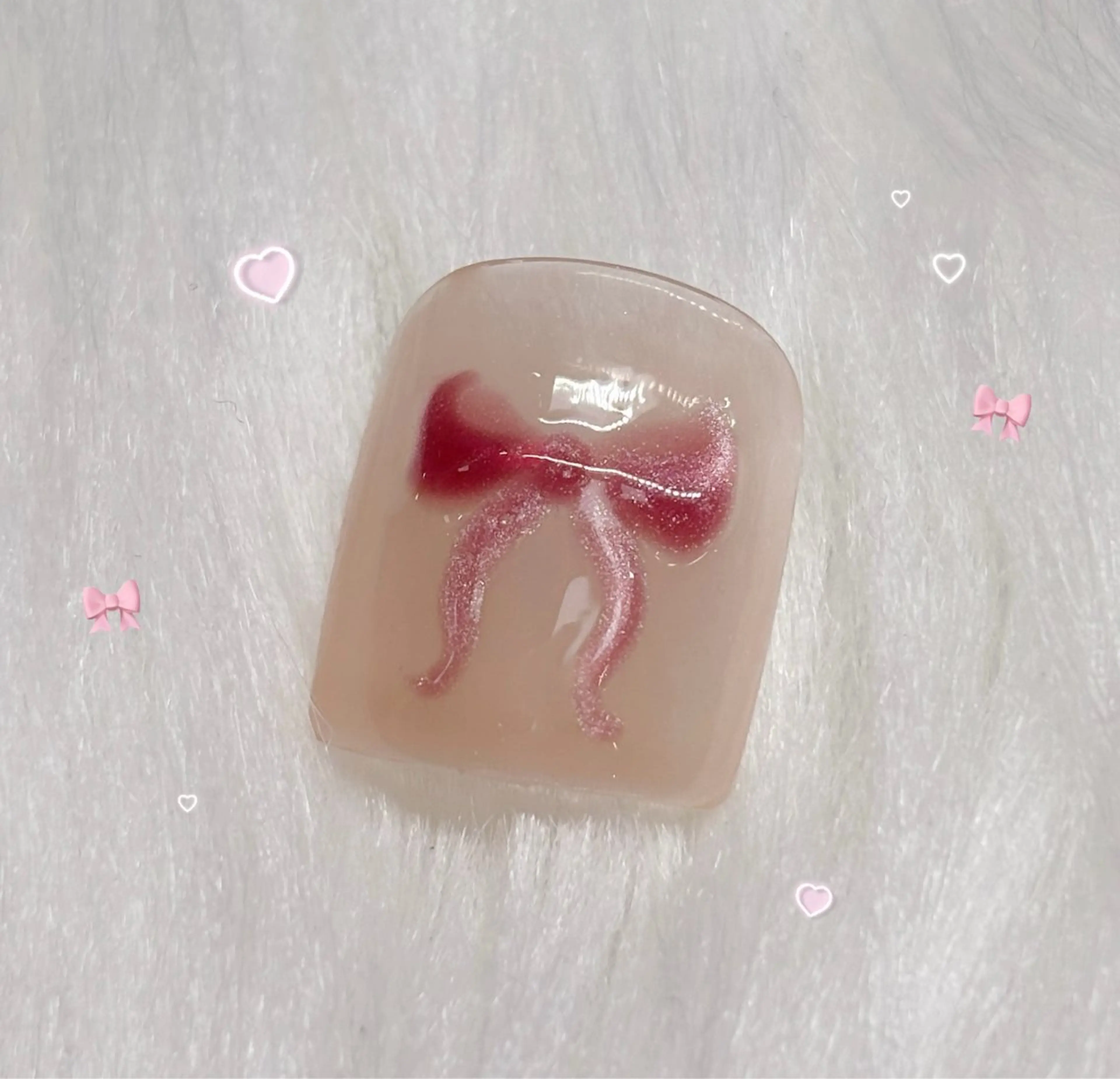 ネイル マグネットネイル リボン シンプルネイル フットネイル paljon めい 静岡市のネイルデザイン