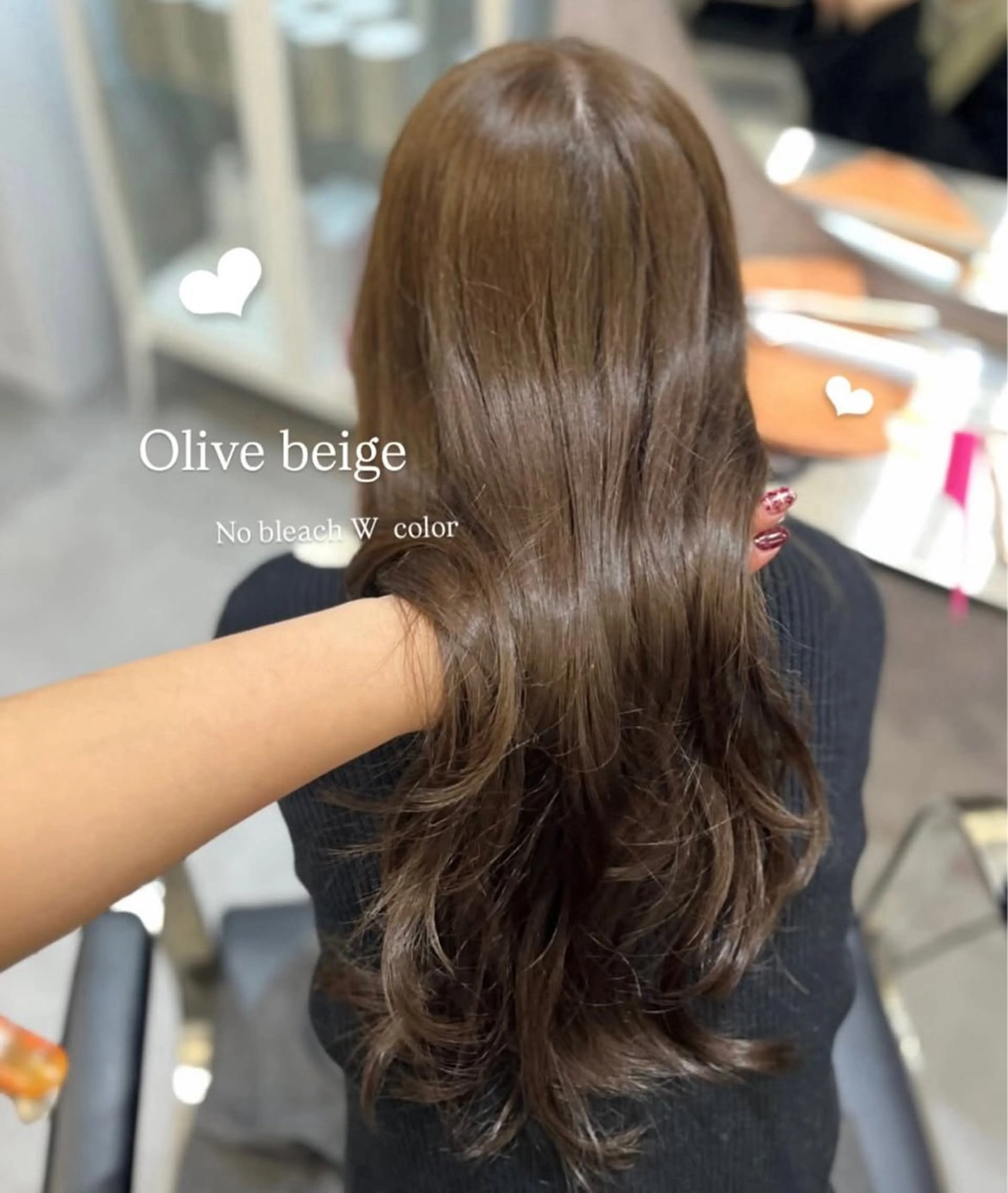 ロング ヘアカラー トリートメント Mirai/ 艶カラー/暖色カラーのヘアスタイル