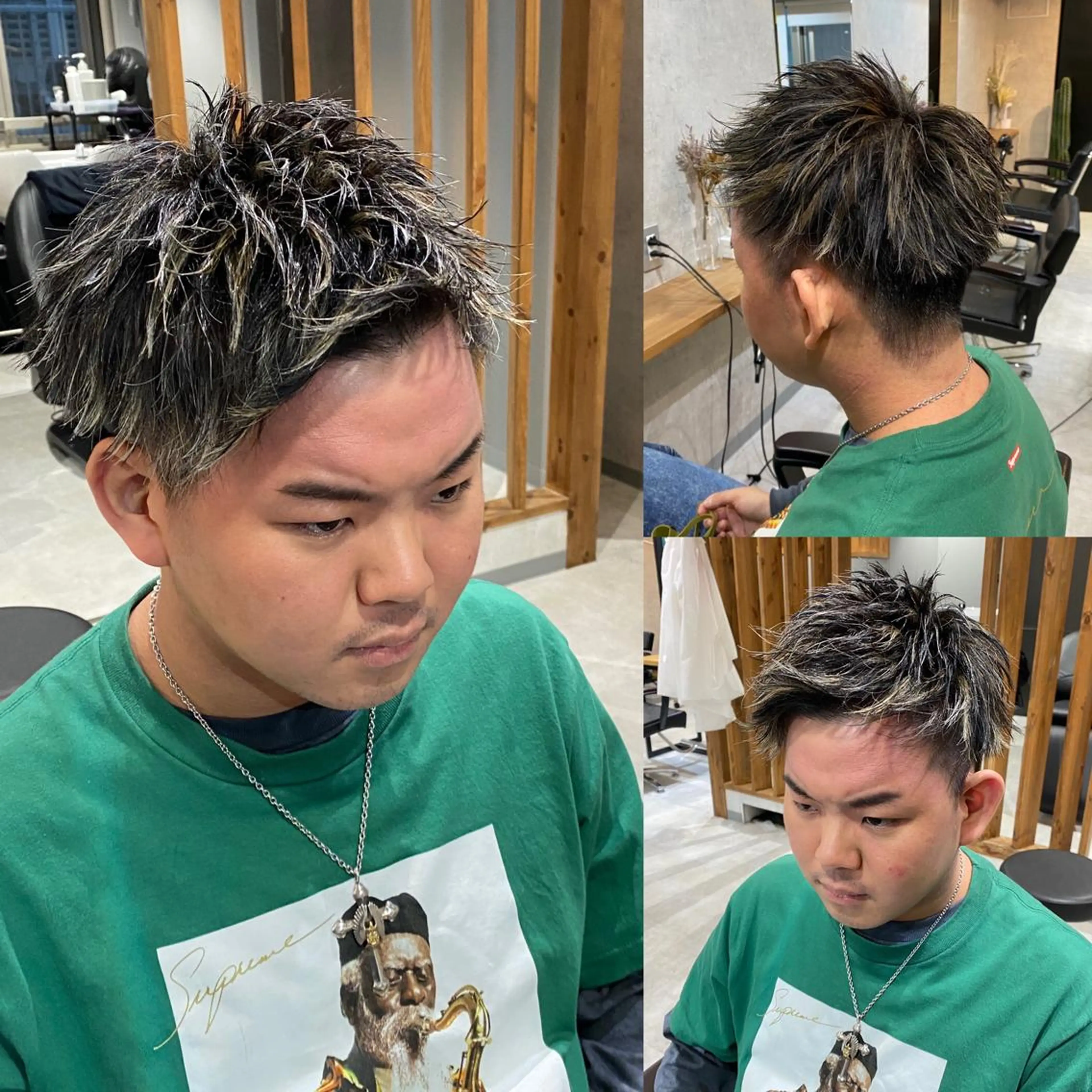 カラー メンズ カット ヘアカラー ヘアセット R/🤎 パーマ＆ブリーチ🔥のヘアスタイル