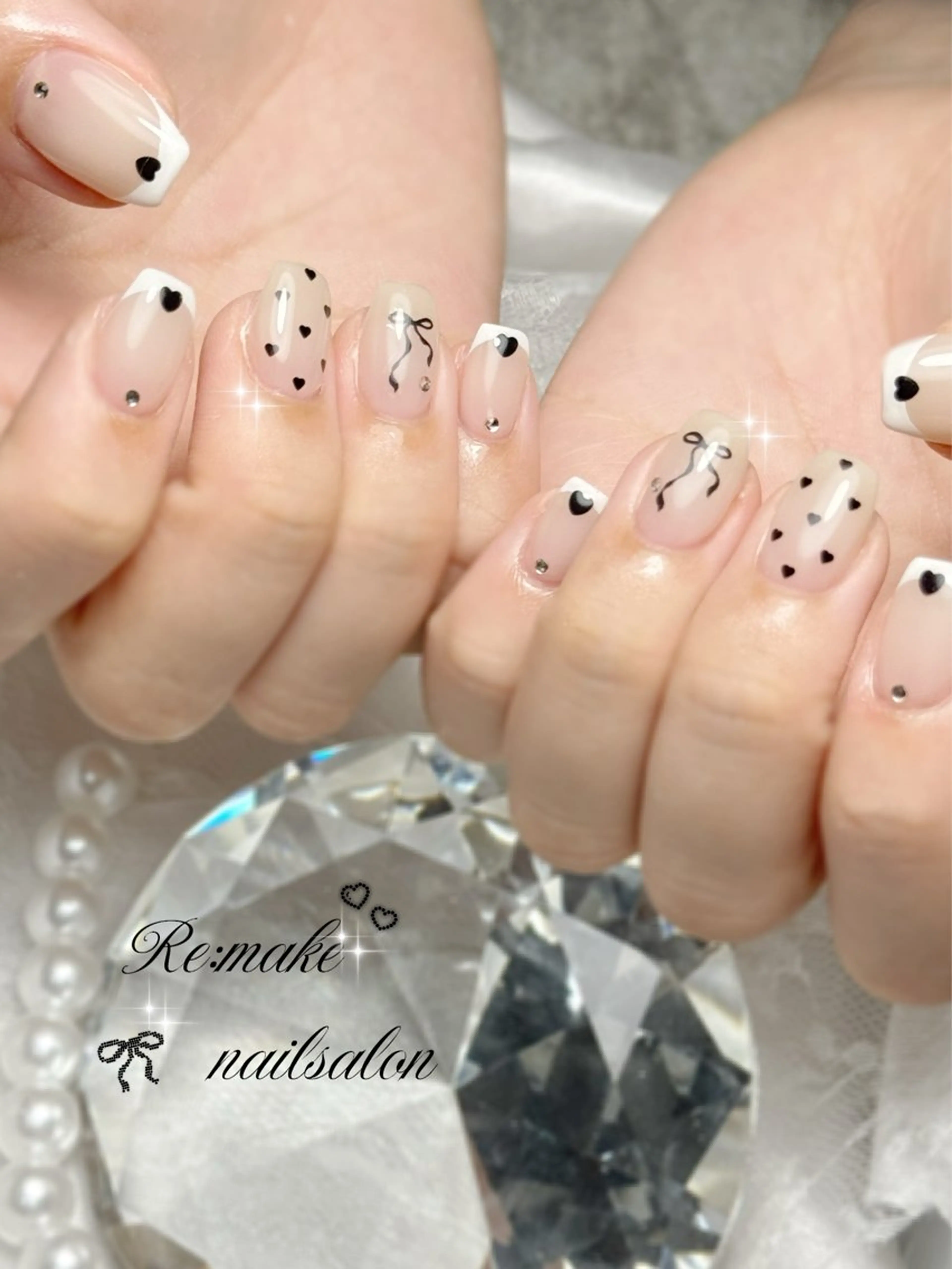 ネイル ハート ハンドネイル Suetake Shuriのネイルデザイン