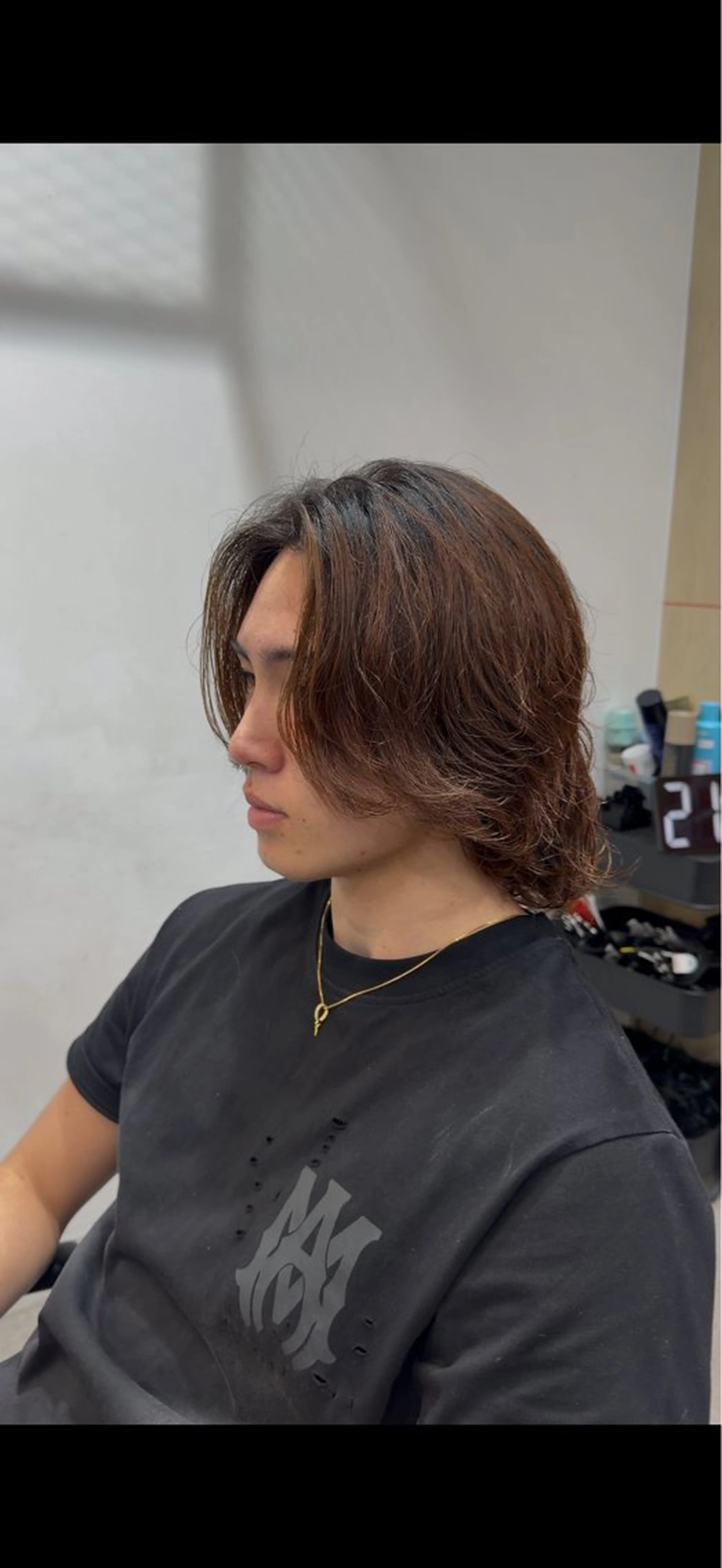 ミディアム パーマ メンズ カット パーマ fifth shibuya所属・fifth 菅崎愛斗のヘアスタイル