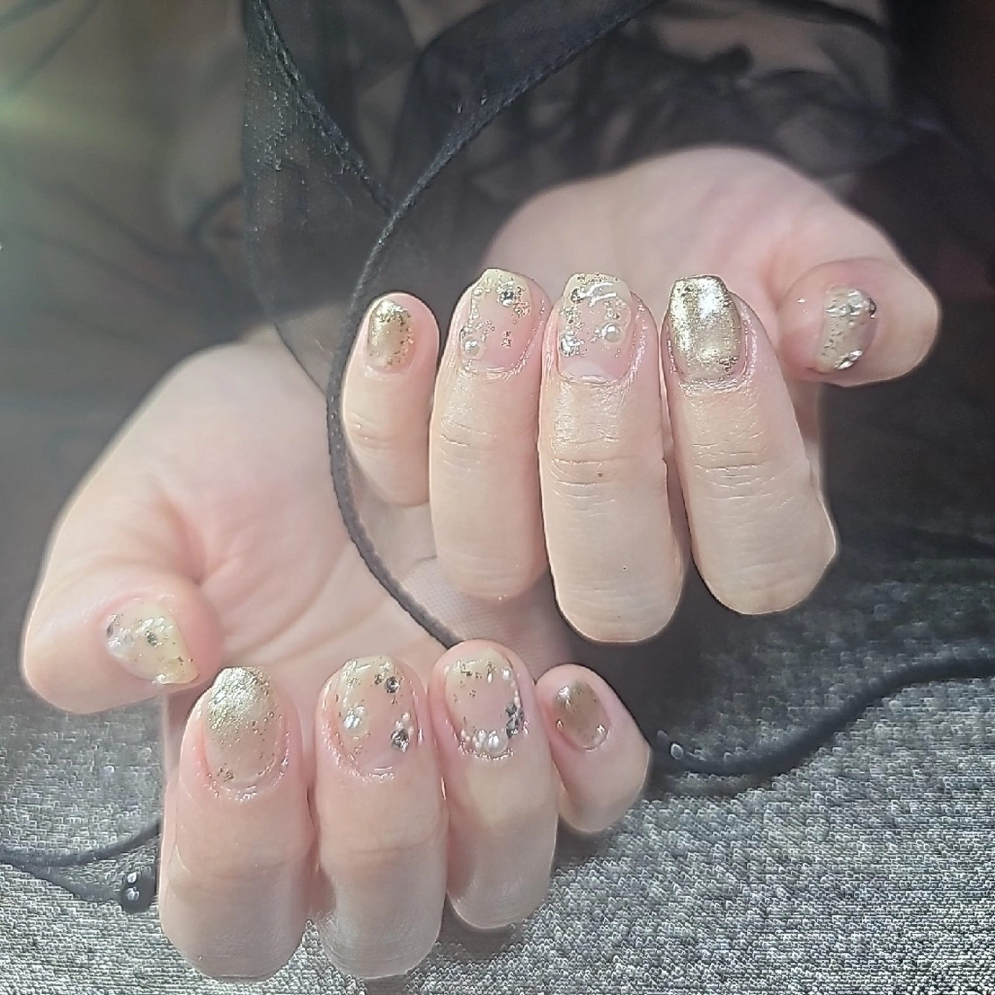 ネイル 長さ出し ゴールド マグネットネイル ミラーネイル ミラーマグ salon de Princess所属・salon de  Princessのネイルデザイン