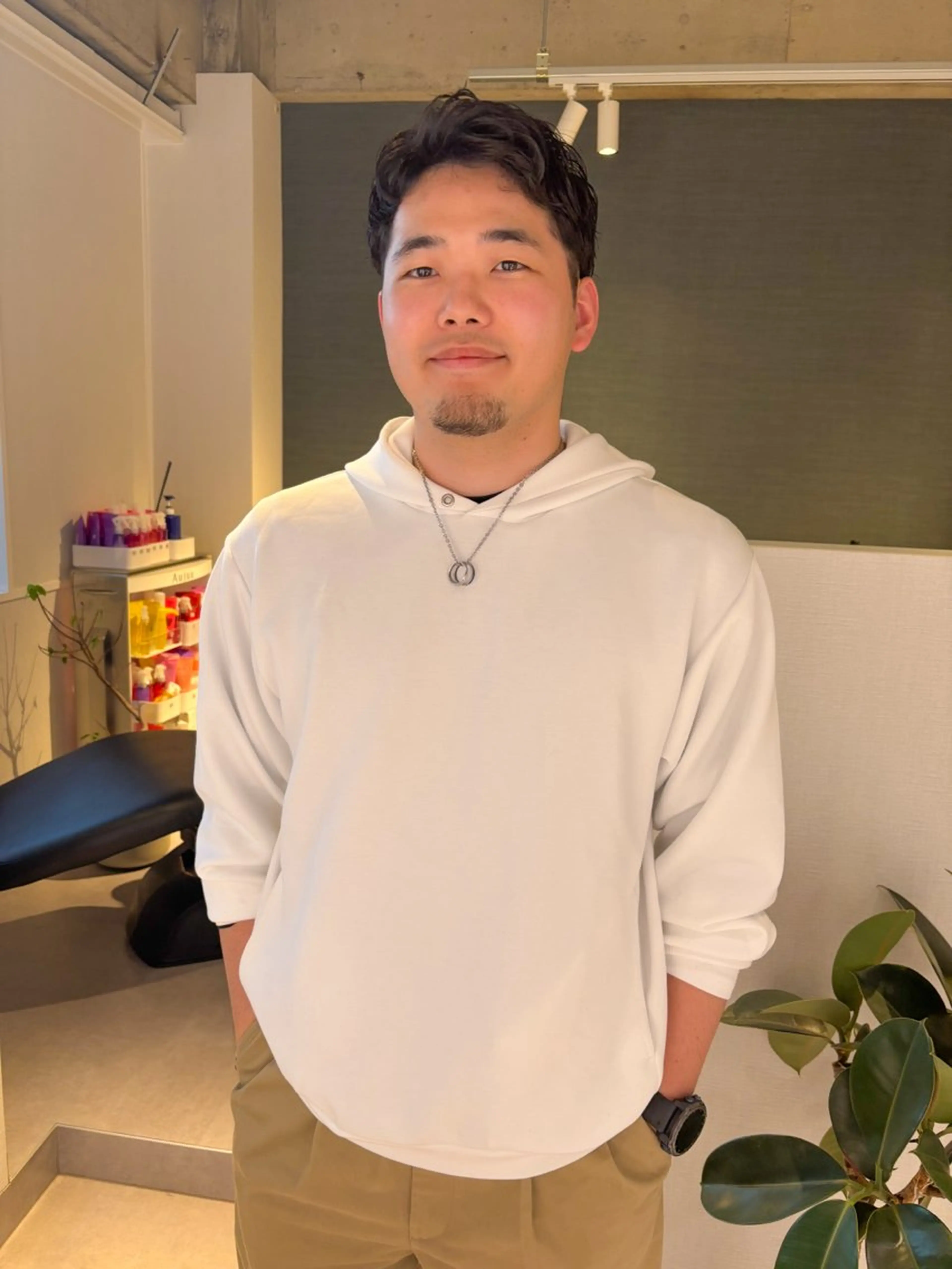 ショート メンズ アップバング カット Kaho🌼/メンズ ニュアンスパーマのヘアスタイル