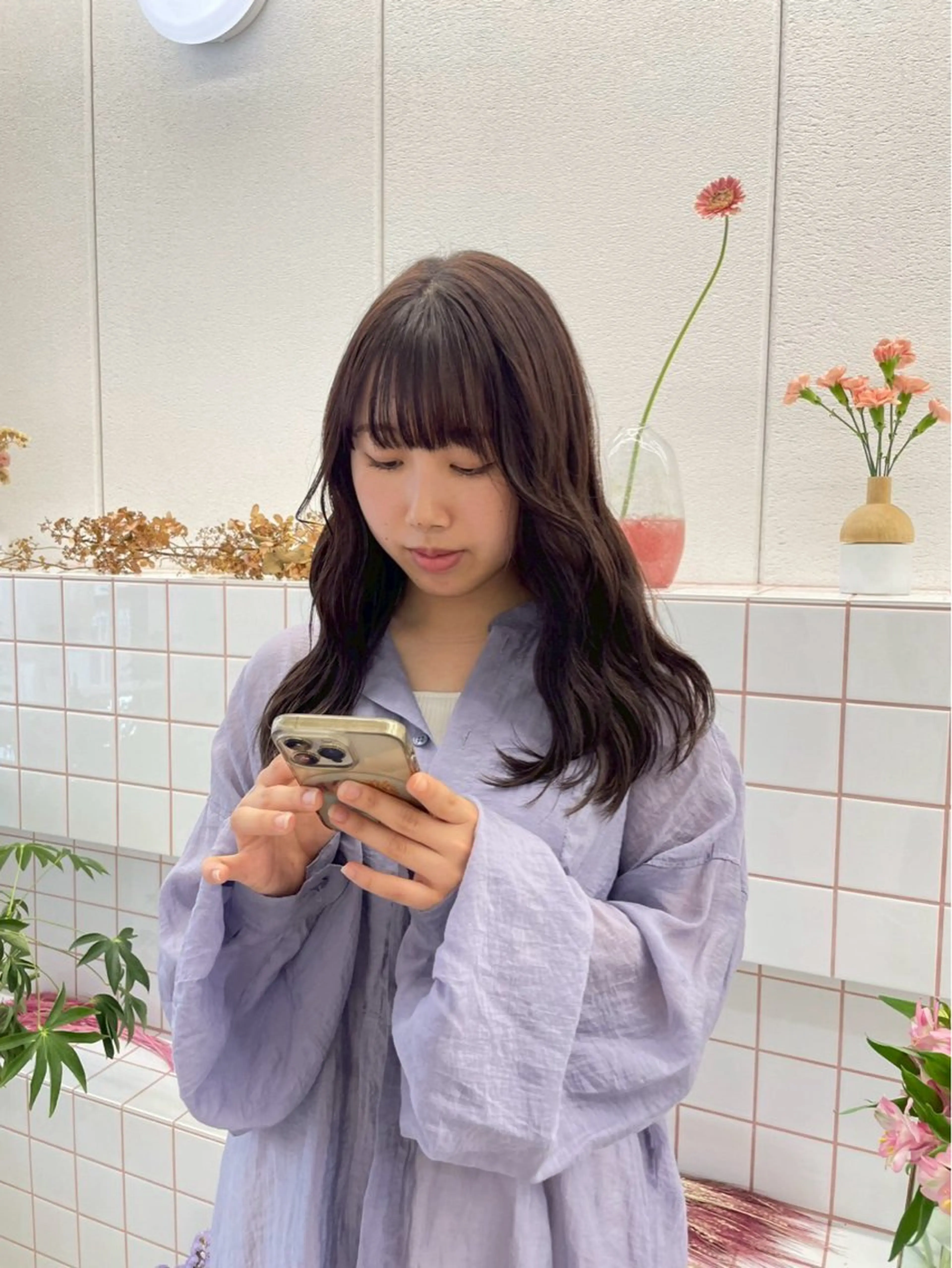 カラー 🌷花屋併設🌷 岡本明日実のヘアスタイル